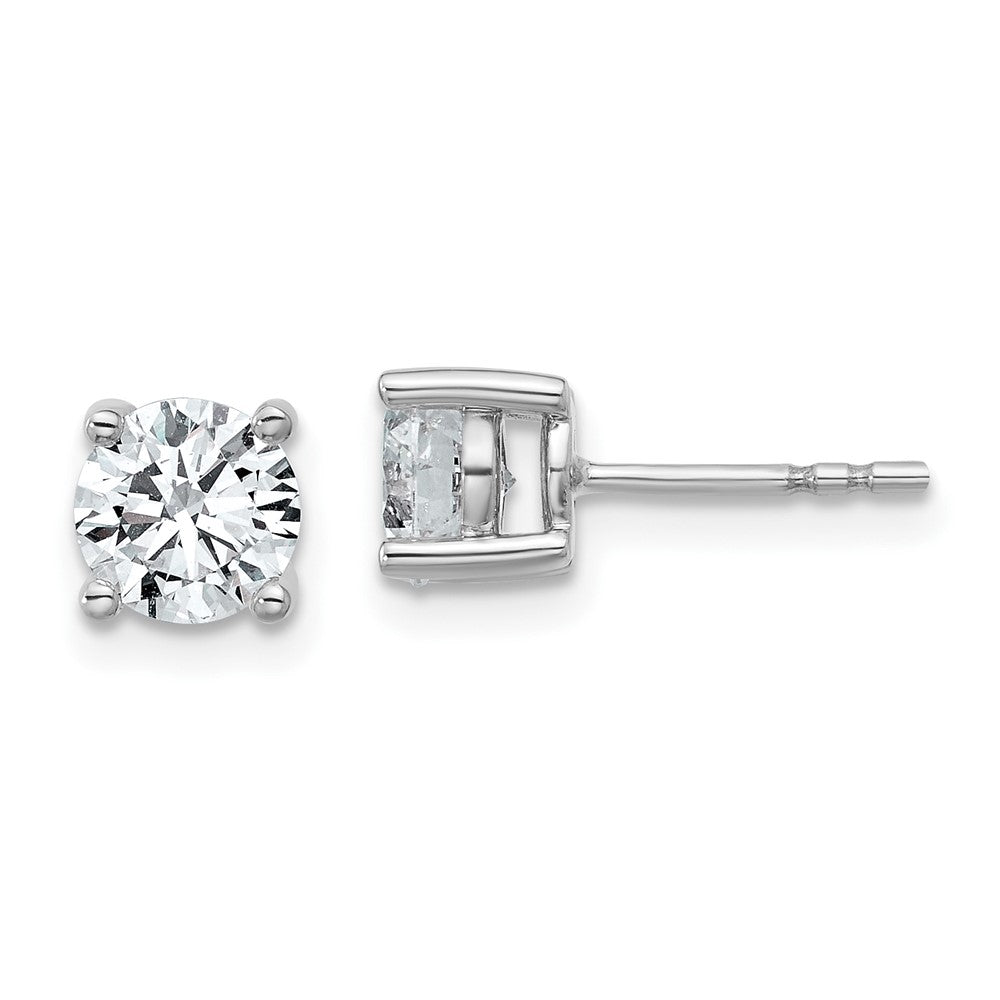 14k Yellow Gold 1 3/4 CT Round Lab Grown Diamond Stud Earrings VS Clarity G-H Color