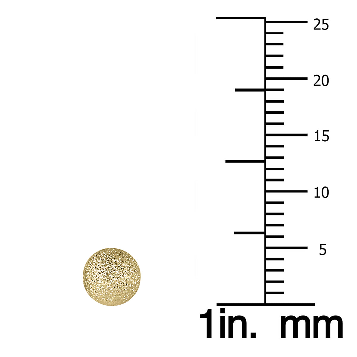 14K Yellow Gold 5Mm Laser Cut Ball Stud Earrings