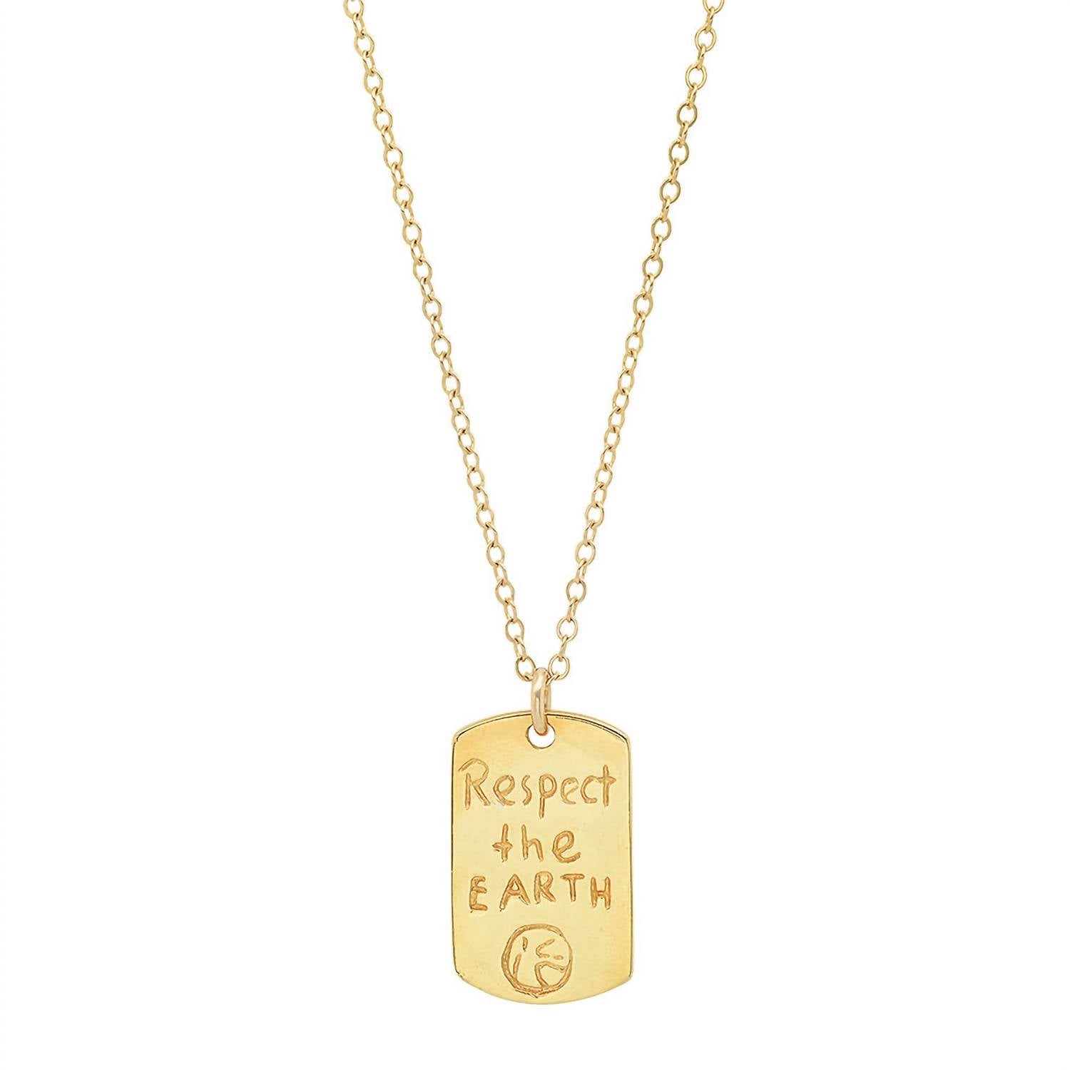 Women's Vermeil 'resolutions We Can All Keep' Dogtags Max Necklace In Respect The Earth