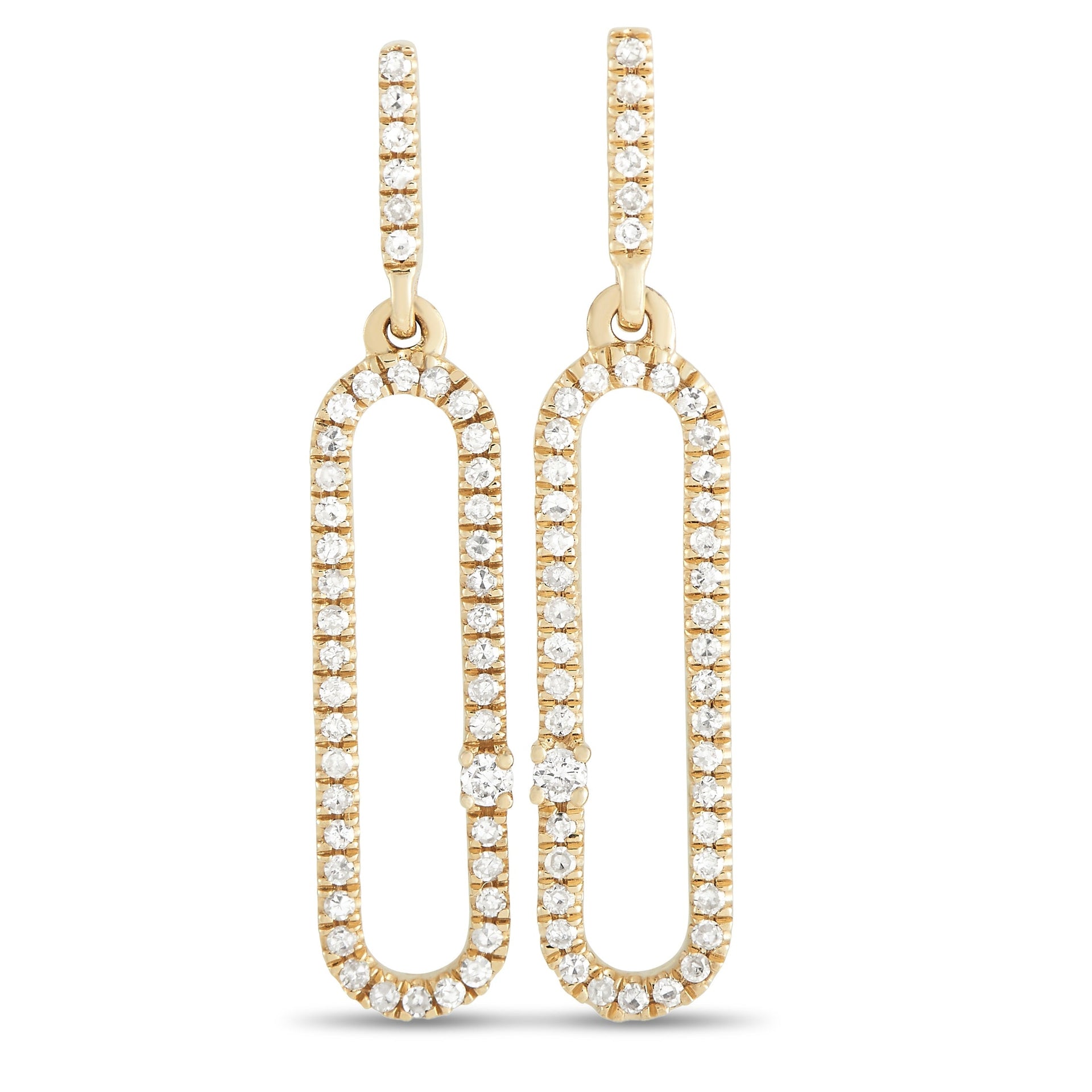 14K Yellow Gold 0.34 ct Diamond Dangle Earrings