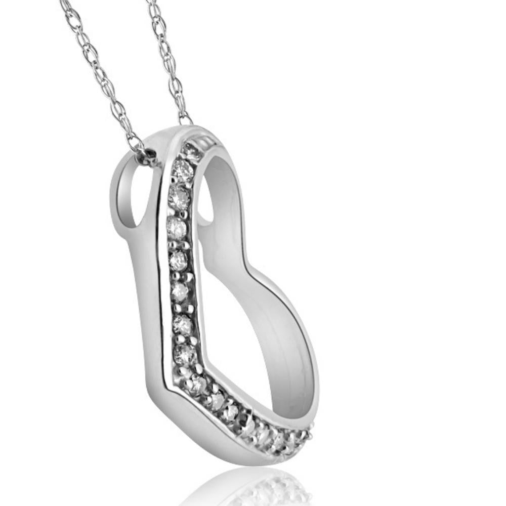 1/5Ct Diamond Heart Pendant in White, Yellow, or Rose Gold