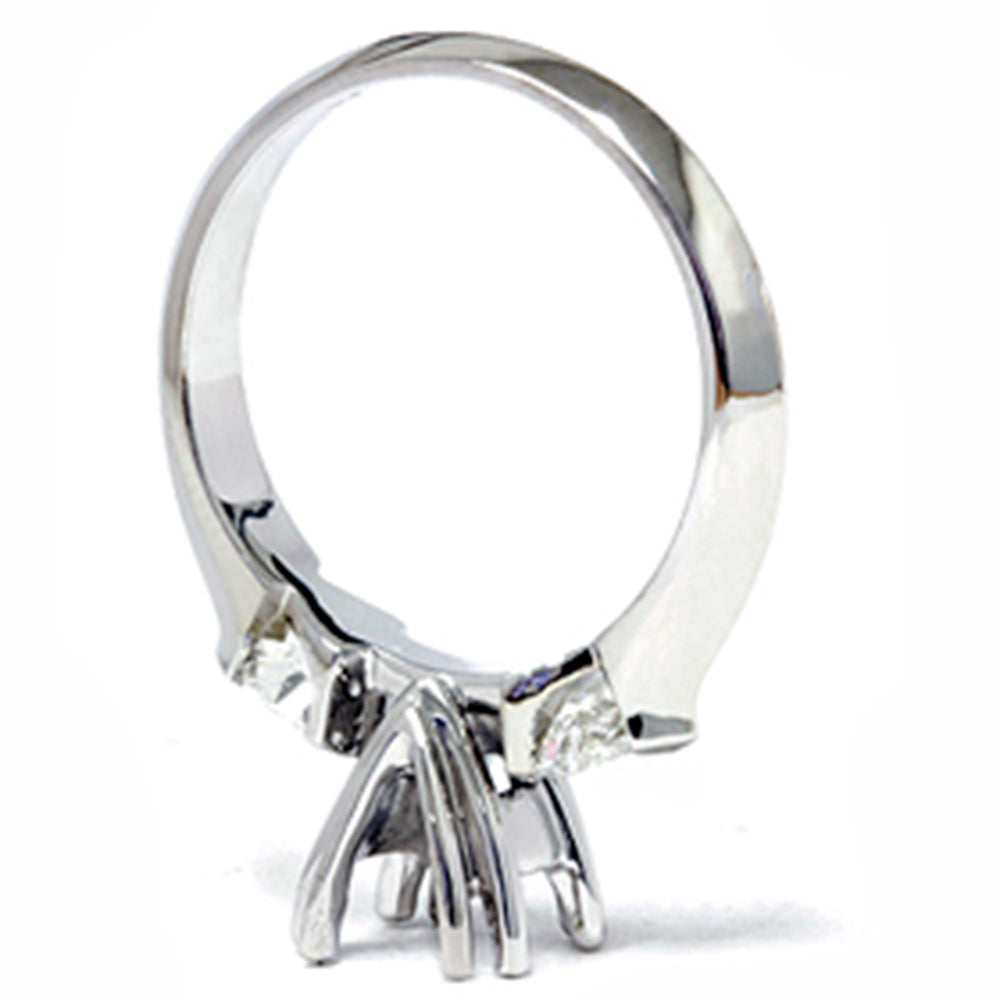 Pear Shaped Diamond Engagement Mount Ring Setting 14K White Gold