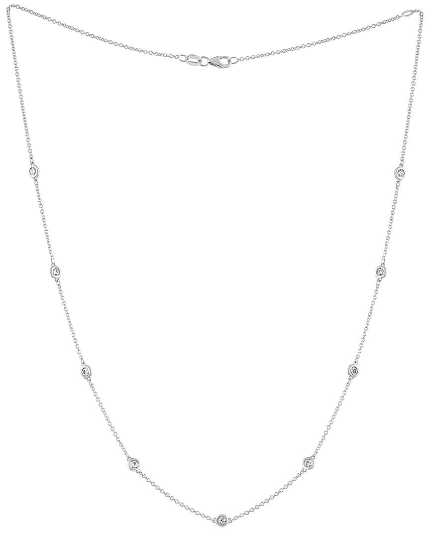 14kt white gold, 18' diamonds-by-the-yard necklace featuring 0.50 cts tw round diamonds