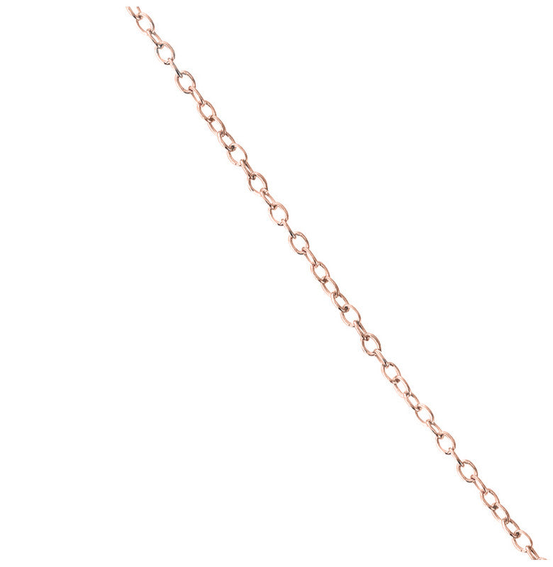 C.z. Sterling Silver Rose Plated Brushed Square Shape Drop Pendant