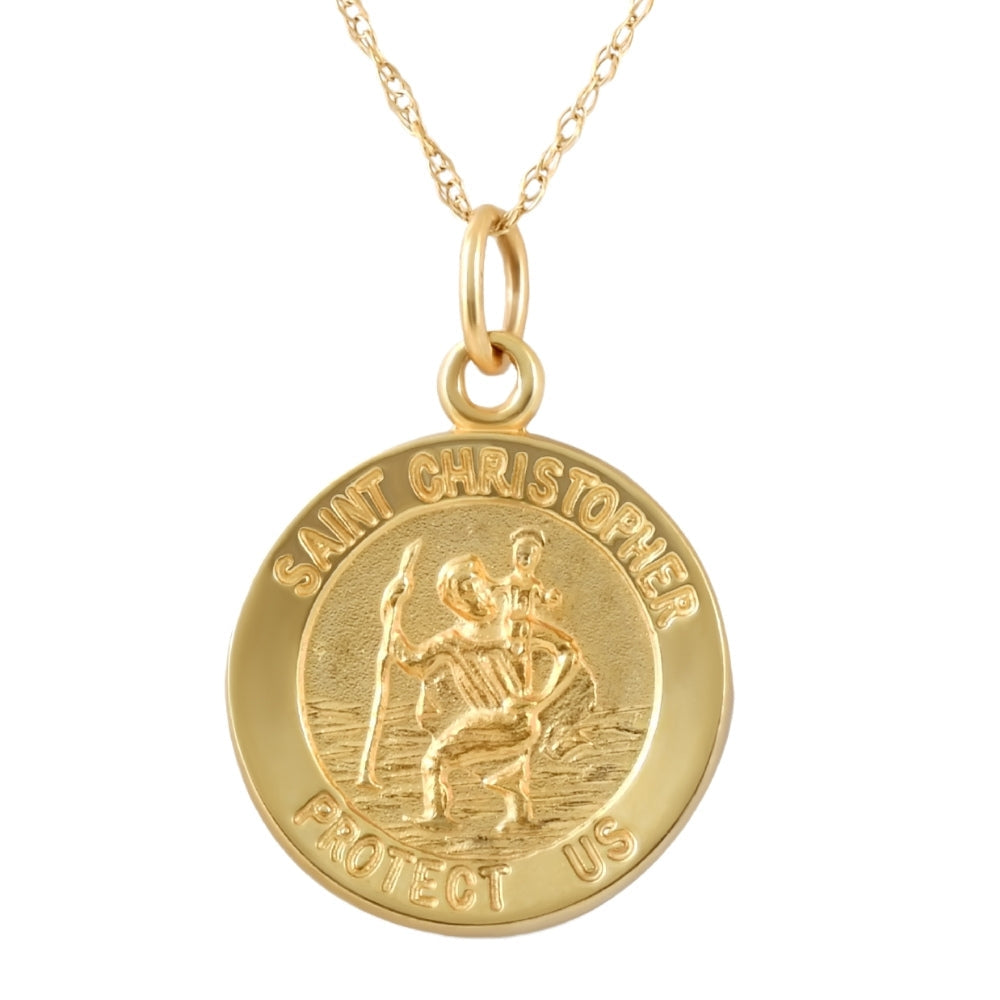 14k Yellow Gold St. Joseph Medal Pendant .5' Tall 1.5 Grams