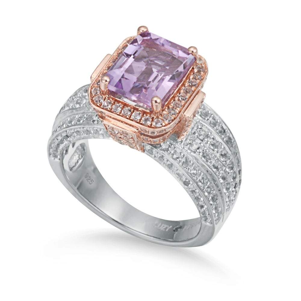 Suzy Levian Two-Tone Sterling Silver 4.88 TCW Purple Amethyst
