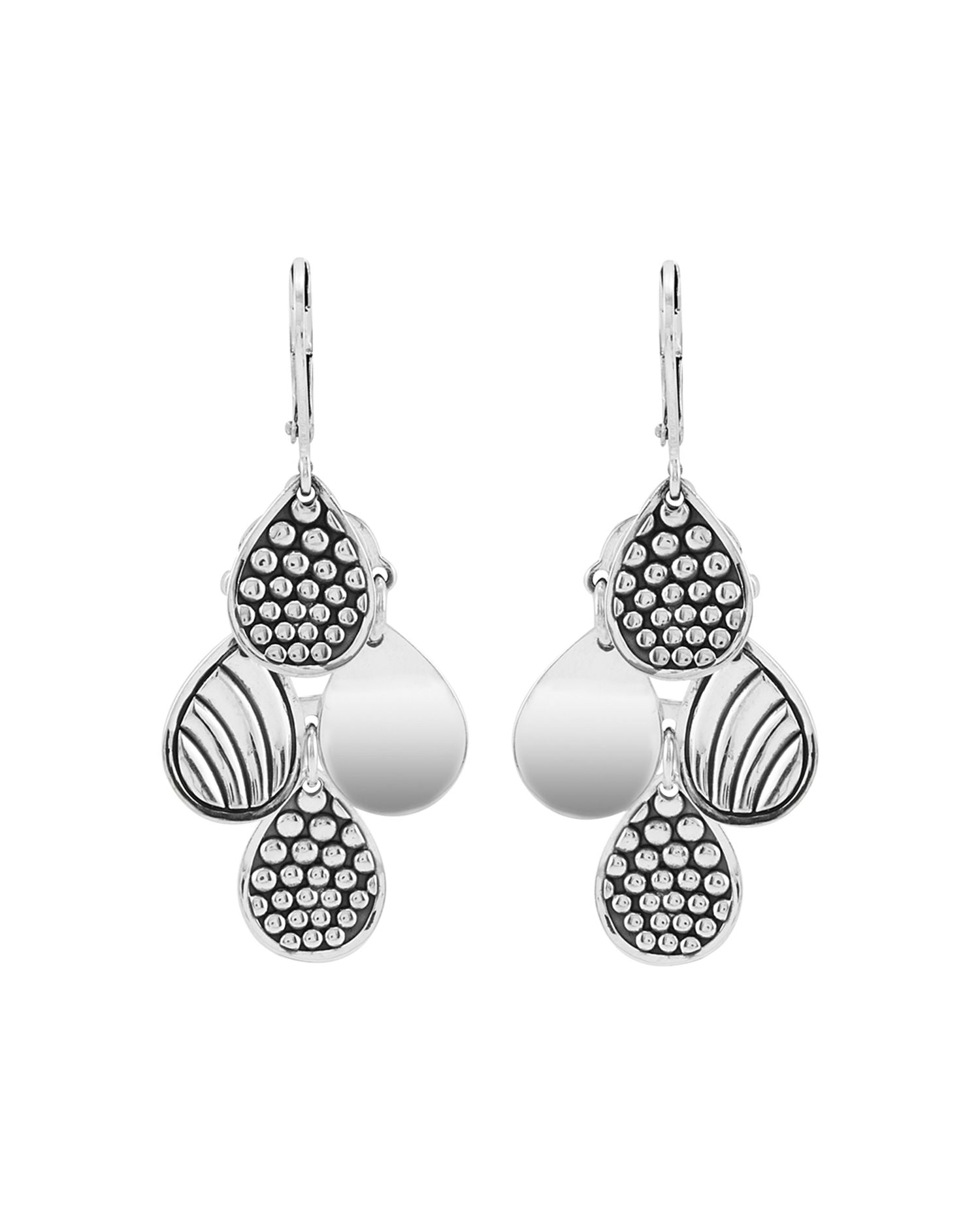 LAGOS Sterling Silver Signature Caviar Four Drop Earrings