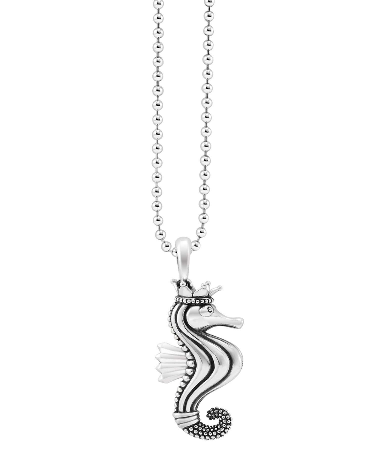 LAGOS Sterling Silver Rare Wonders Seahorse Pendant Necklace, 34'