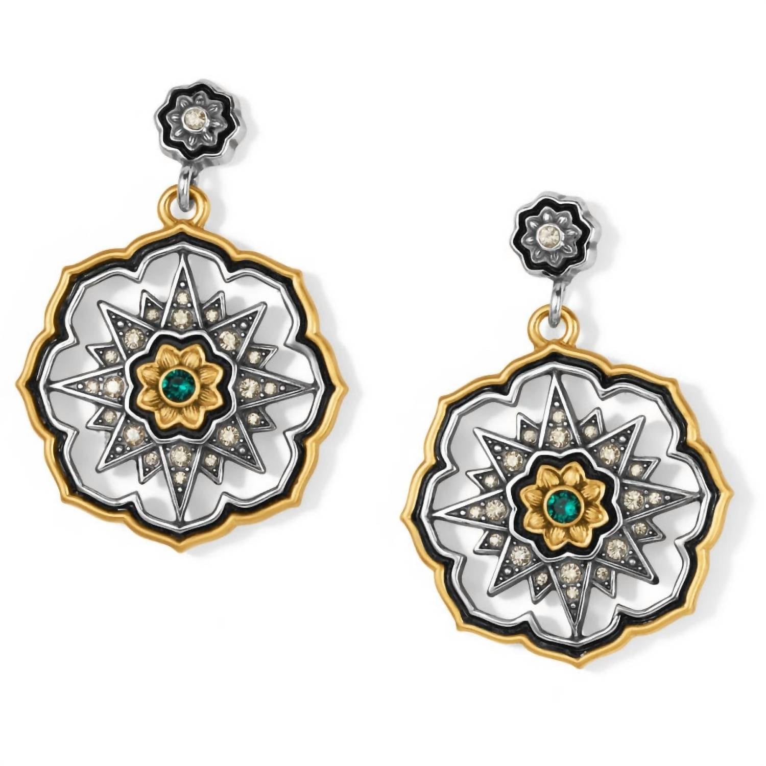 Women's Dynasty Empire Post Drop Earrings In Silver-Gold