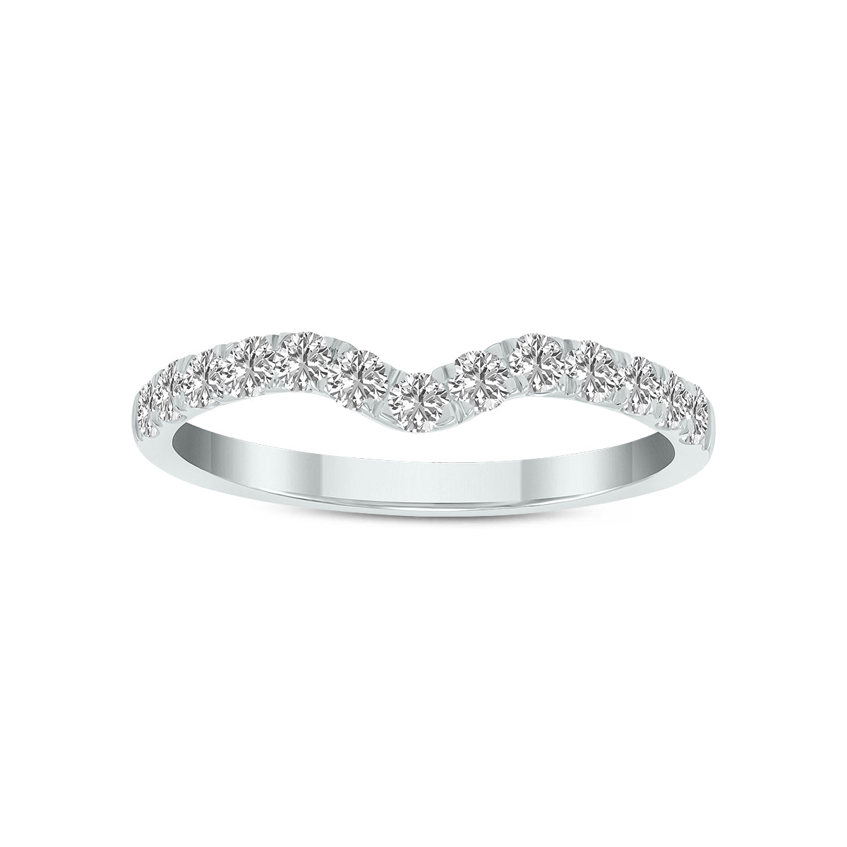 1/2 Carat Tw Lab Grown Diamond Wedding Band In 14K White Gold