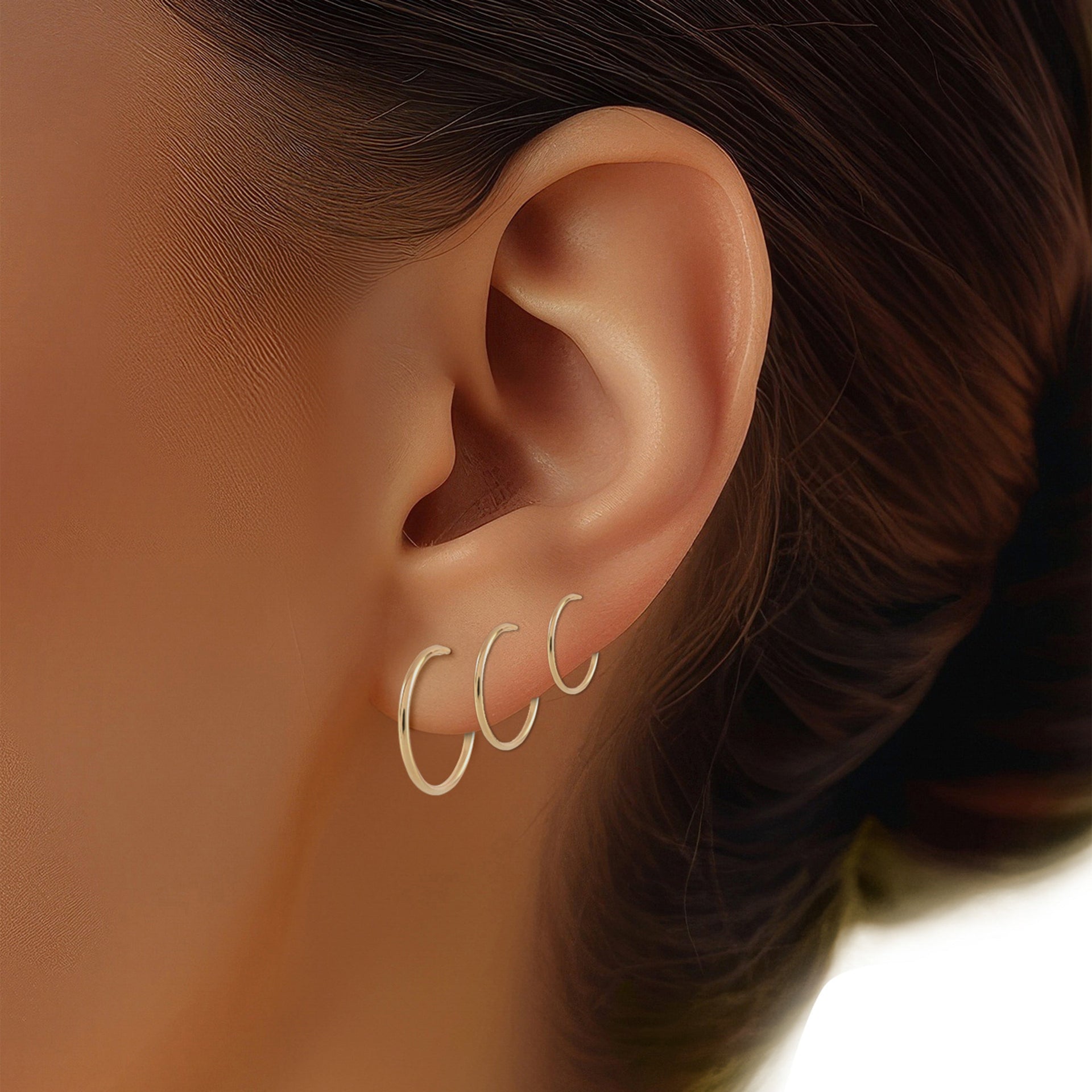 18MM 14k Yellow Gold Infinity Hoop Earrings