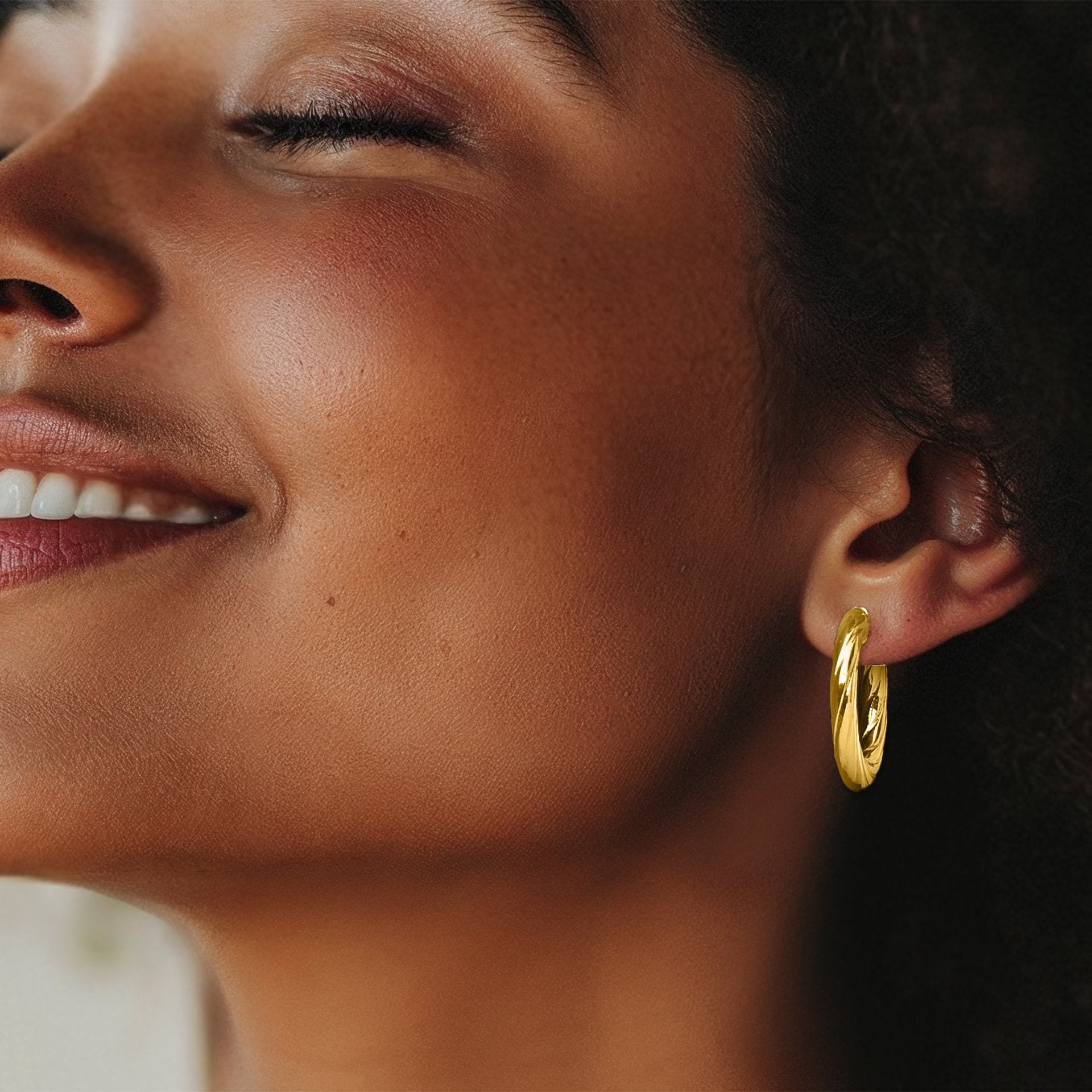 Canaria Italian 10kt Yellow Gold Twisted Hoop Earrings