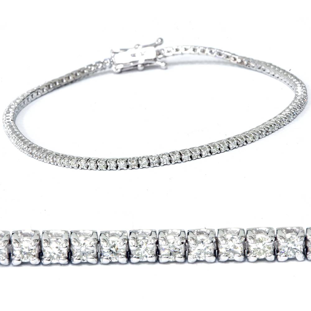 14k White or Yellow Gold Round-Cut Diamond Tennis Bracelet 2cttw 7' Women's