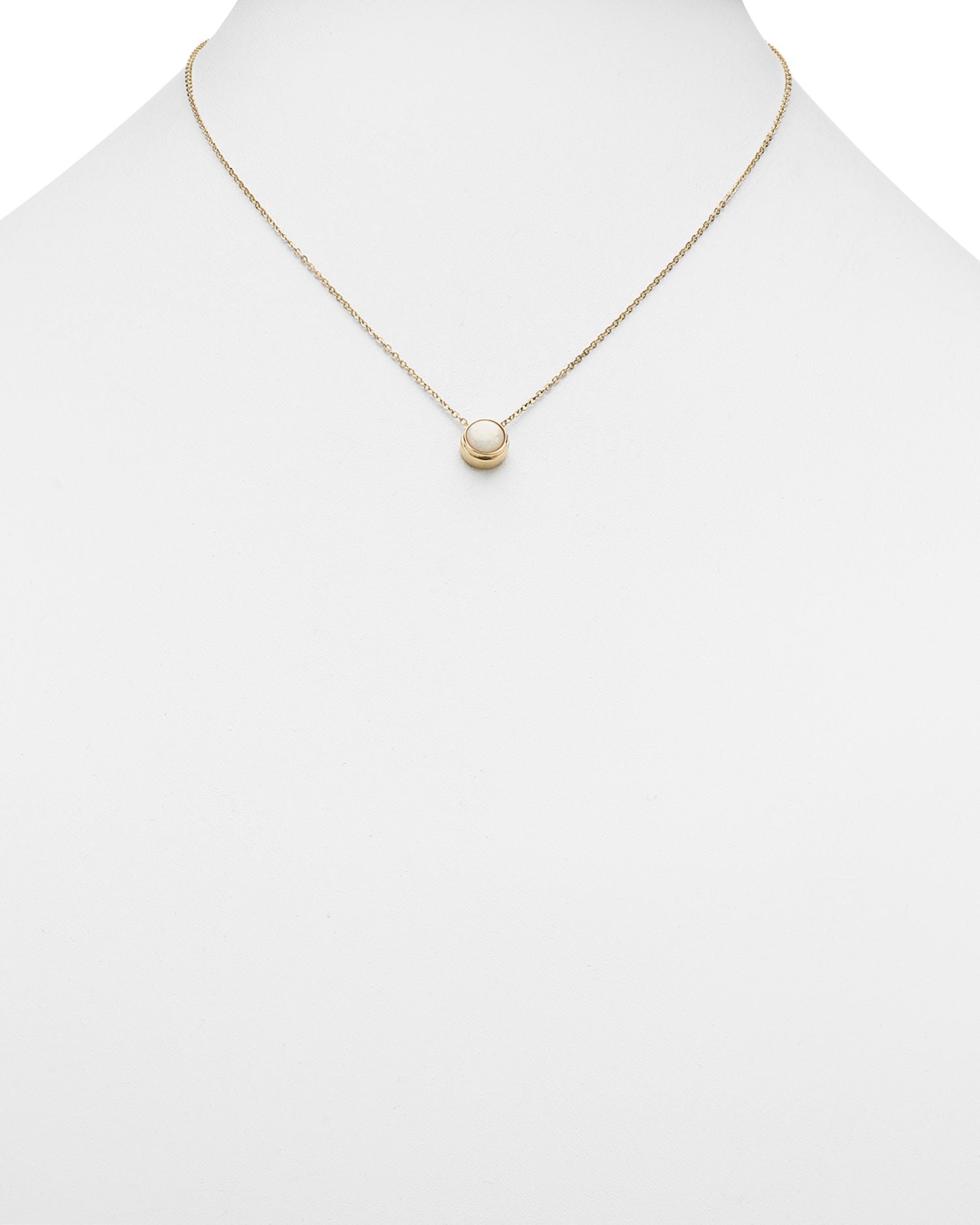 Opal Bezel Set Pendant Necklace in 14K Yellow Gold, 18'  - Exclusive
