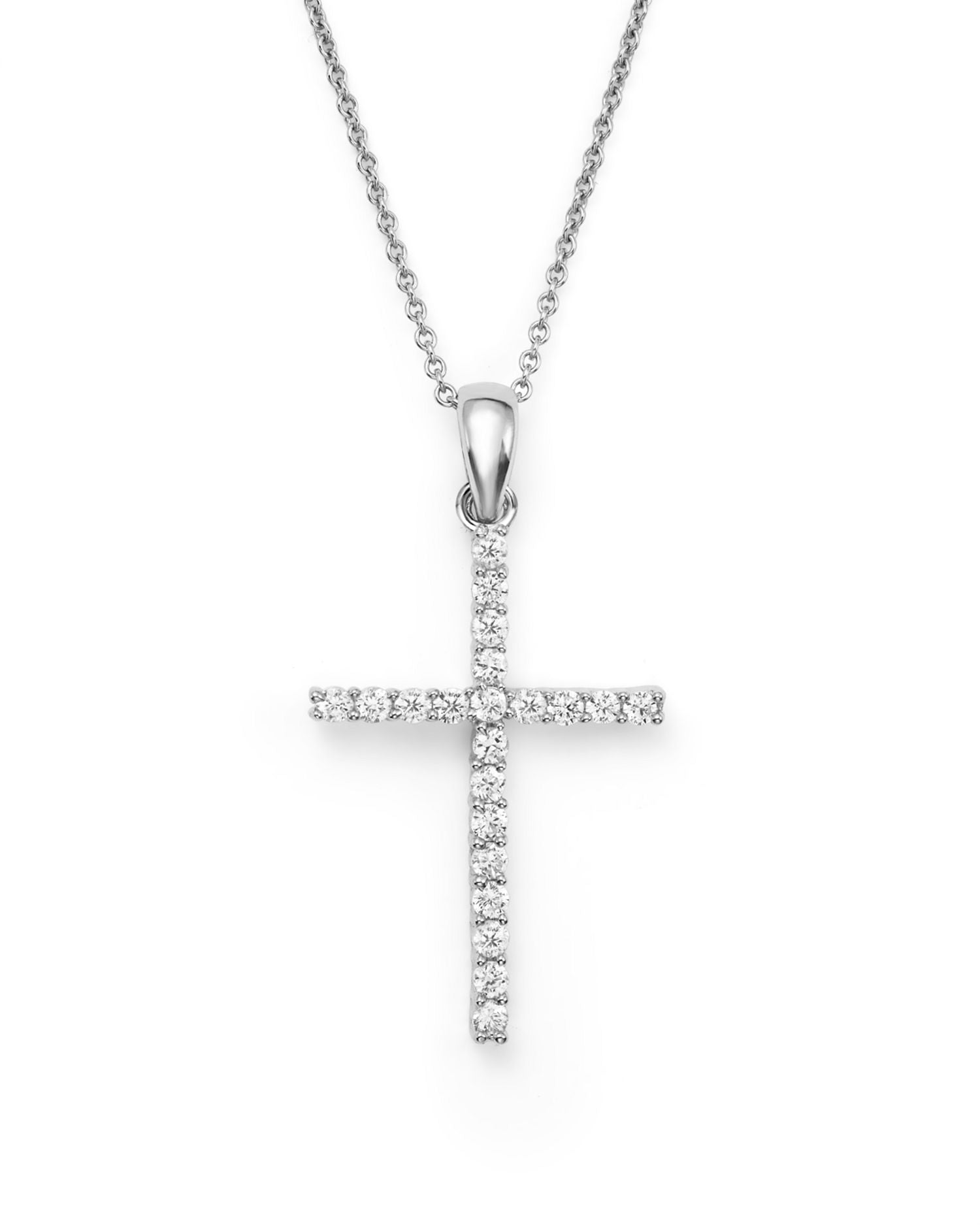 Diamond Cross Pendant Necklace in 14K White Gold, 0.25 ct. t.w. - Exclusive