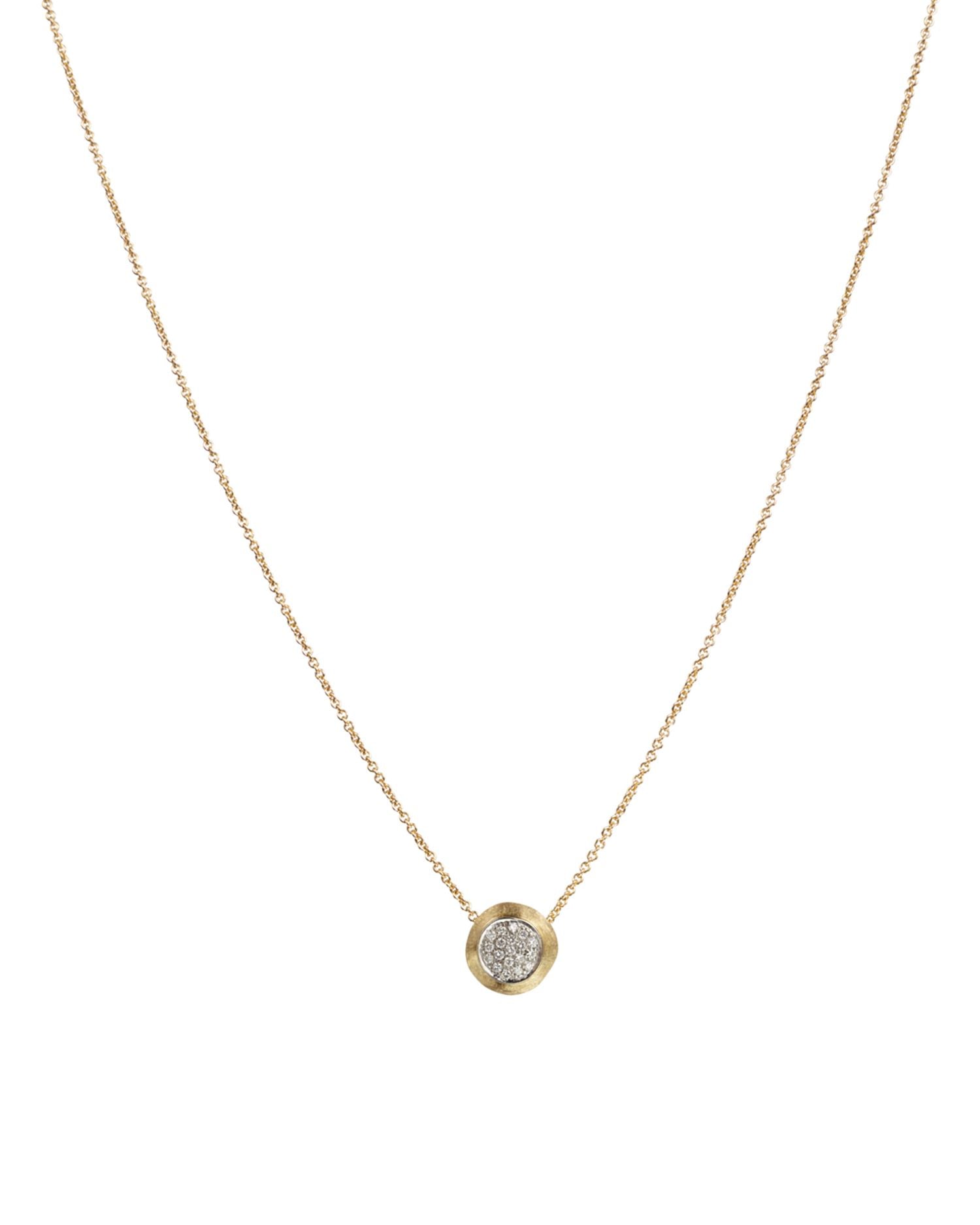 18K Yellow Gold Delicati Pendant Necklace with Diamonds, 16.5'