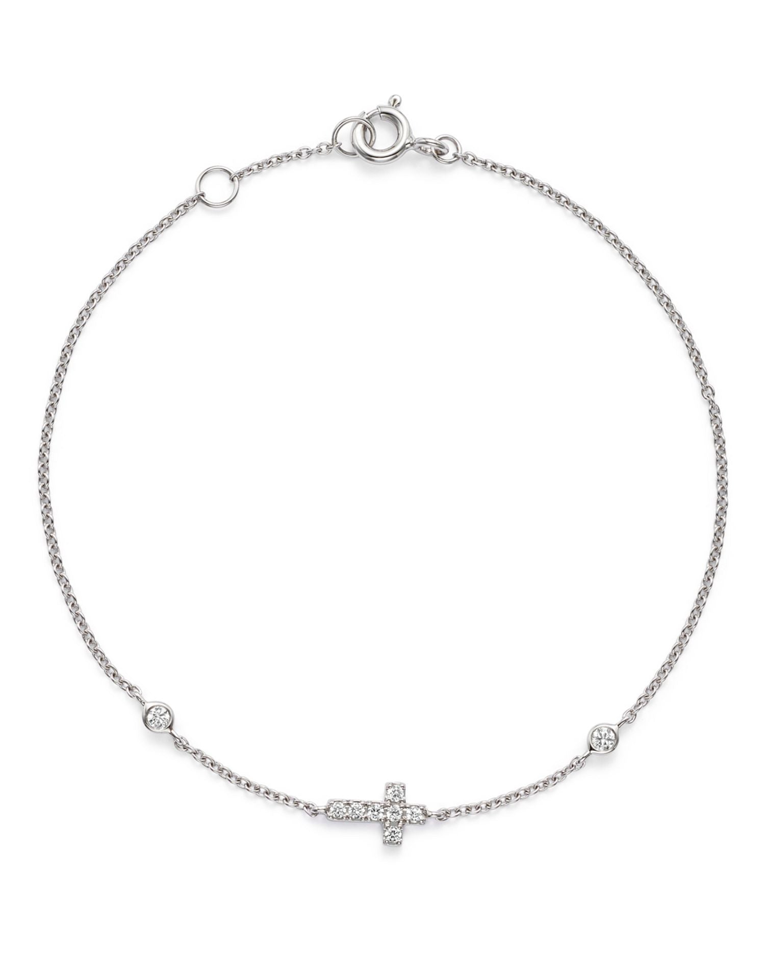 Diamond Cross Bracelet in 14K White Gold, .12 ct. t.w. - Exclusive