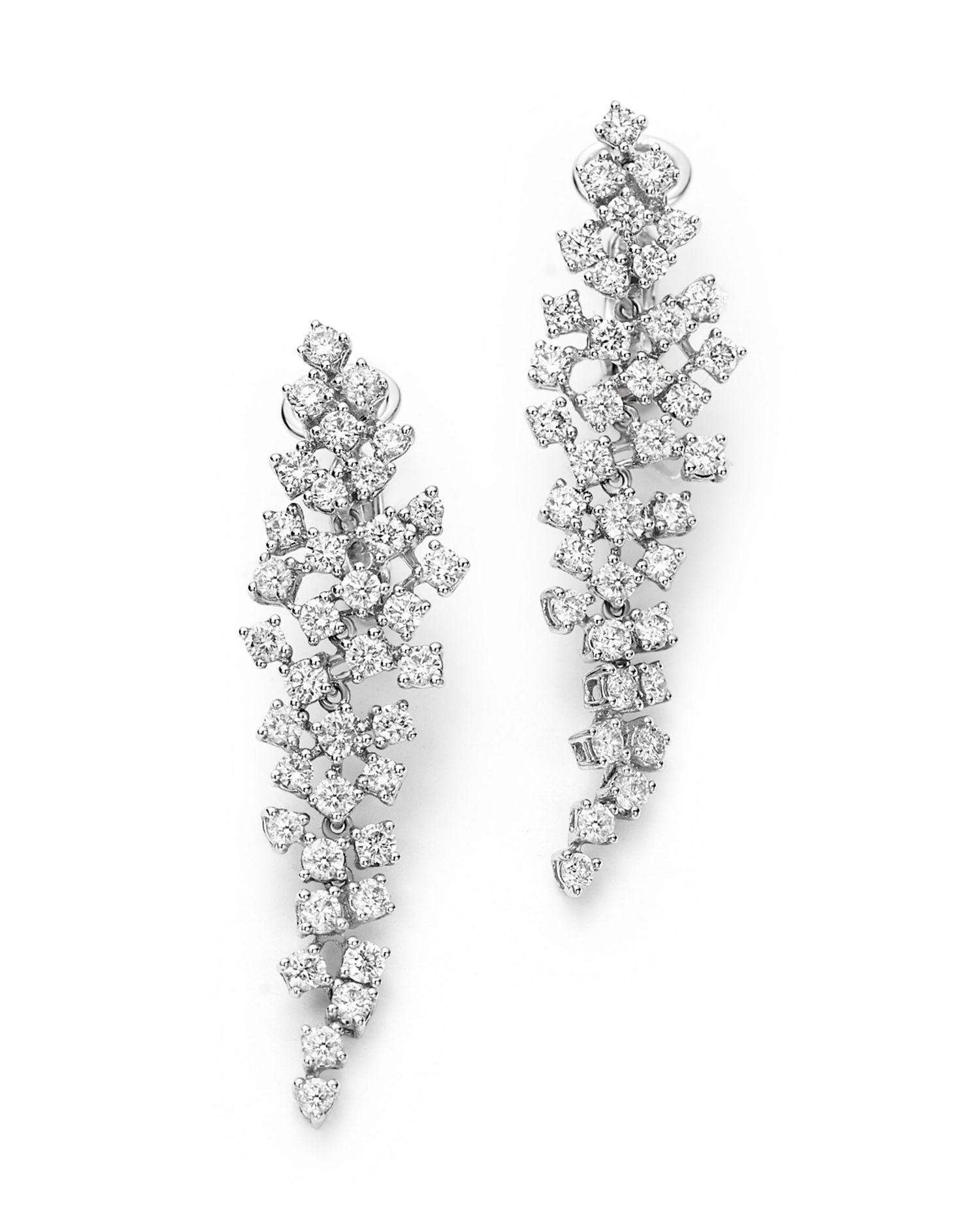 Cascade Diamond Drop Earrings in 14K White Gold, 2.55 ct. t.w. - Exclusive