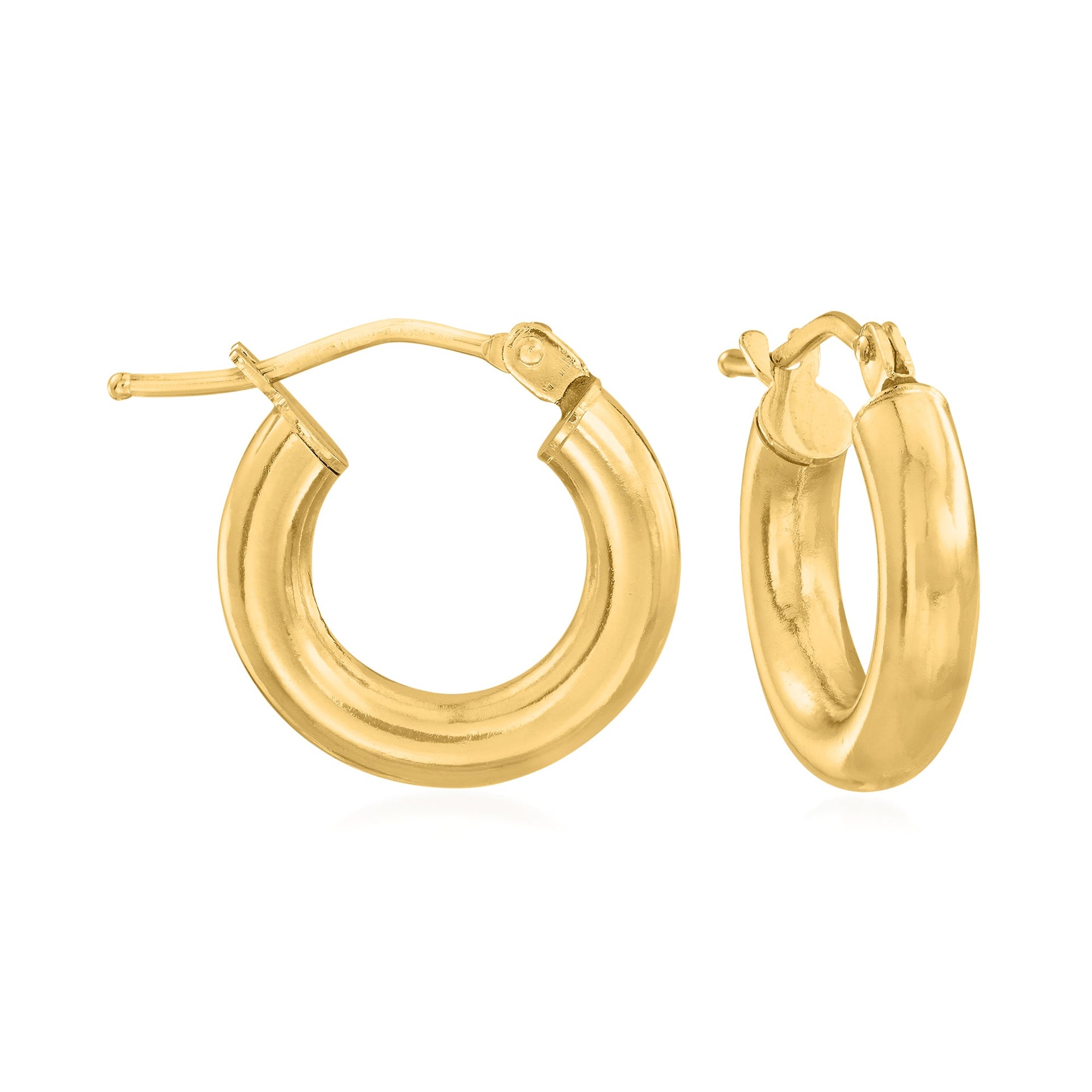 Italian 3mm 10kt Yellow Gold Huggie Hoop Earrings