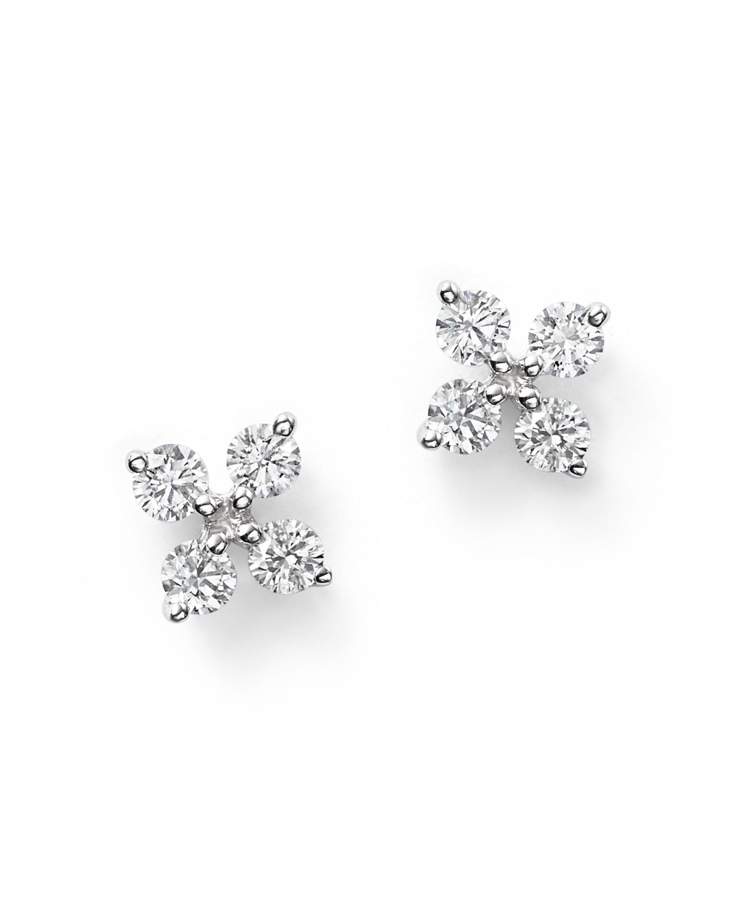 Diamond Small Clover Studs in 14K White Gold, .35 ct. t.w. - Exclusive