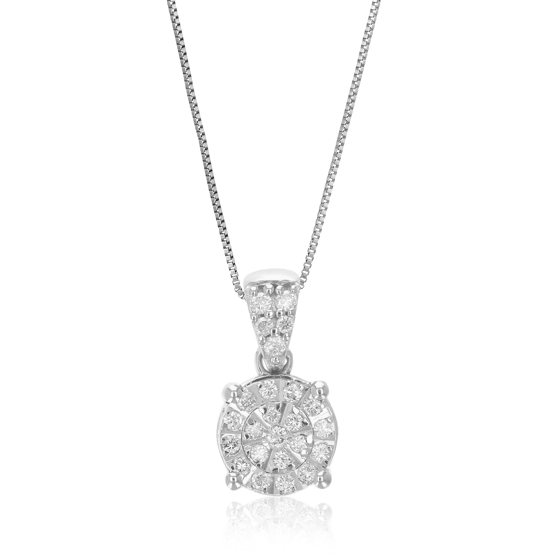 1/6 cttw Lab Grown Diamond .925 Sterling Silver Pendant Necklace 1/4 Inch With 18 Inch Chain
