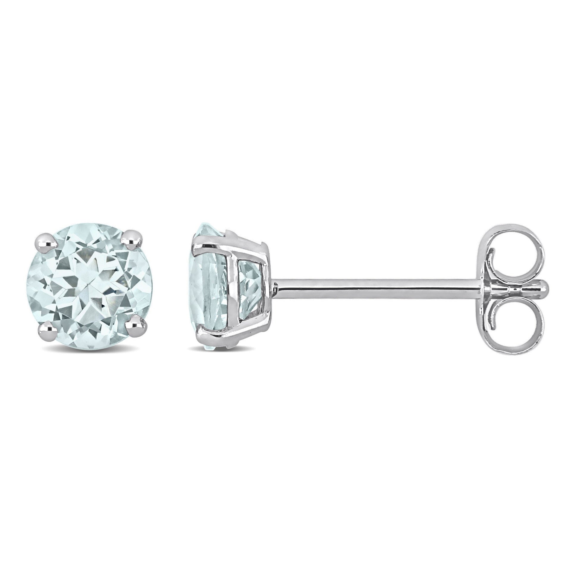4/5ct TW Aquamarine Stud Earrings in 14k White Gold