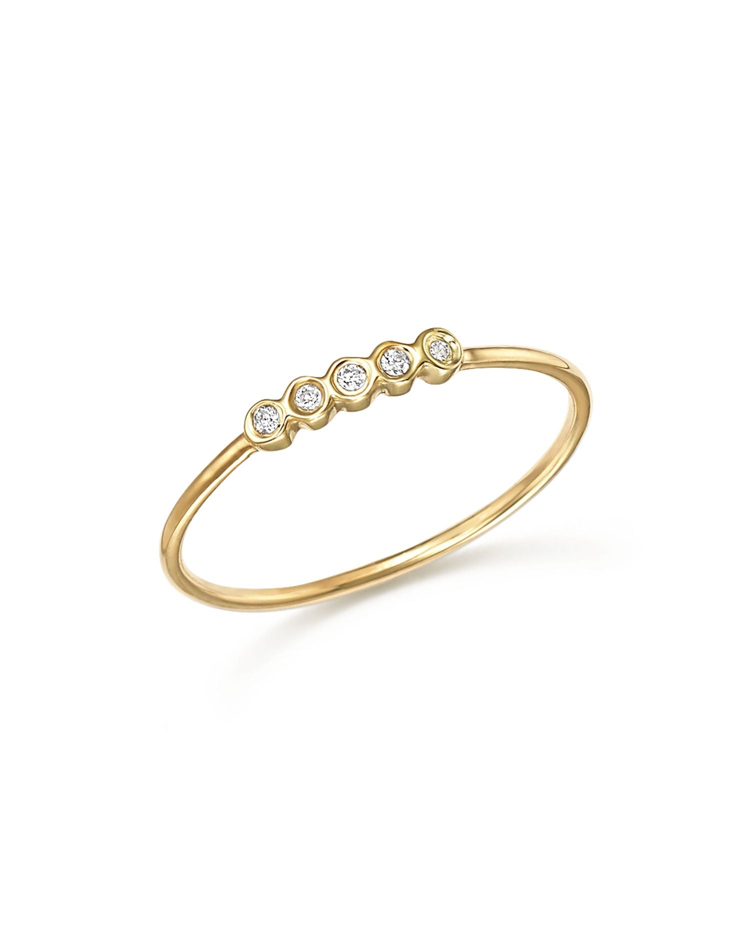 14K Yellow Gold Bezel Diamond Ring