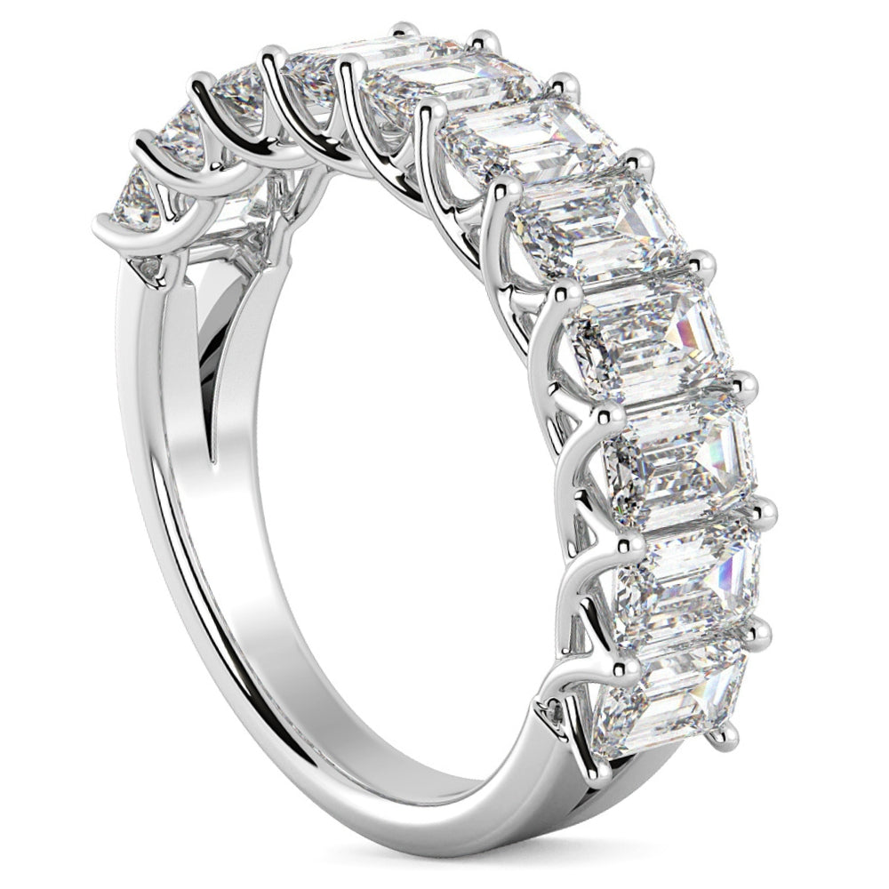 3.60Ct Emerald Diamond Diamond Wedding Anniversary Ring 14k Gold Lab Grown