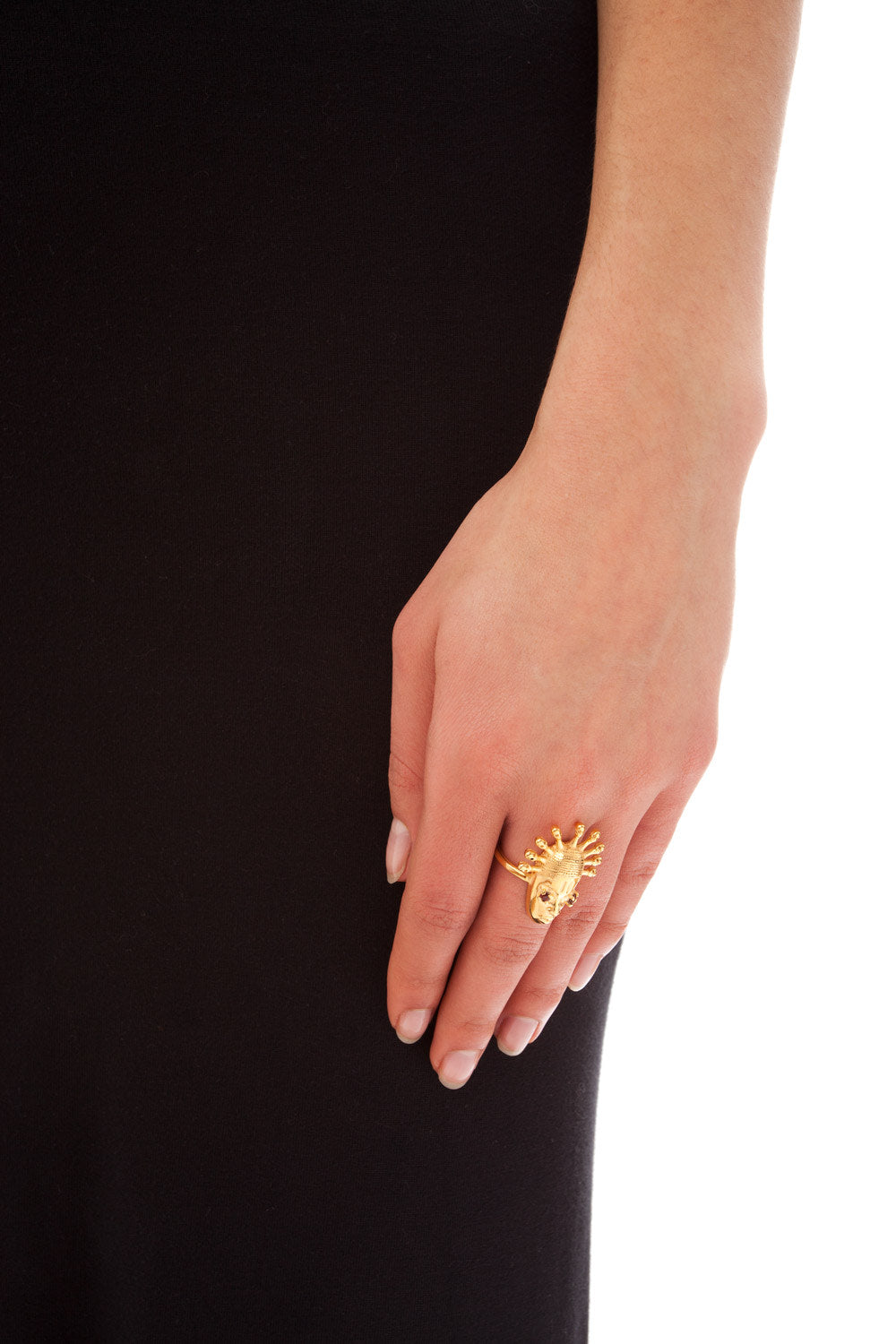 Voodoo Legba Ring - Garnets & Gold