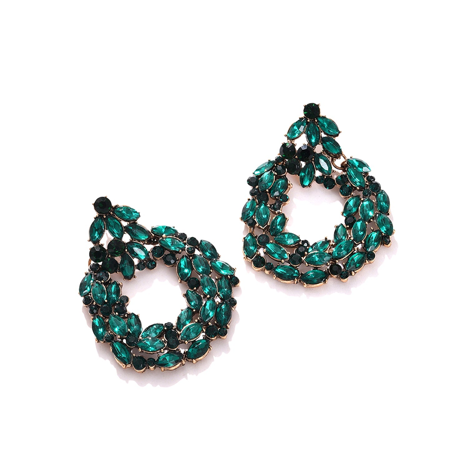 Green Designer Stone Drop Earring For Women's