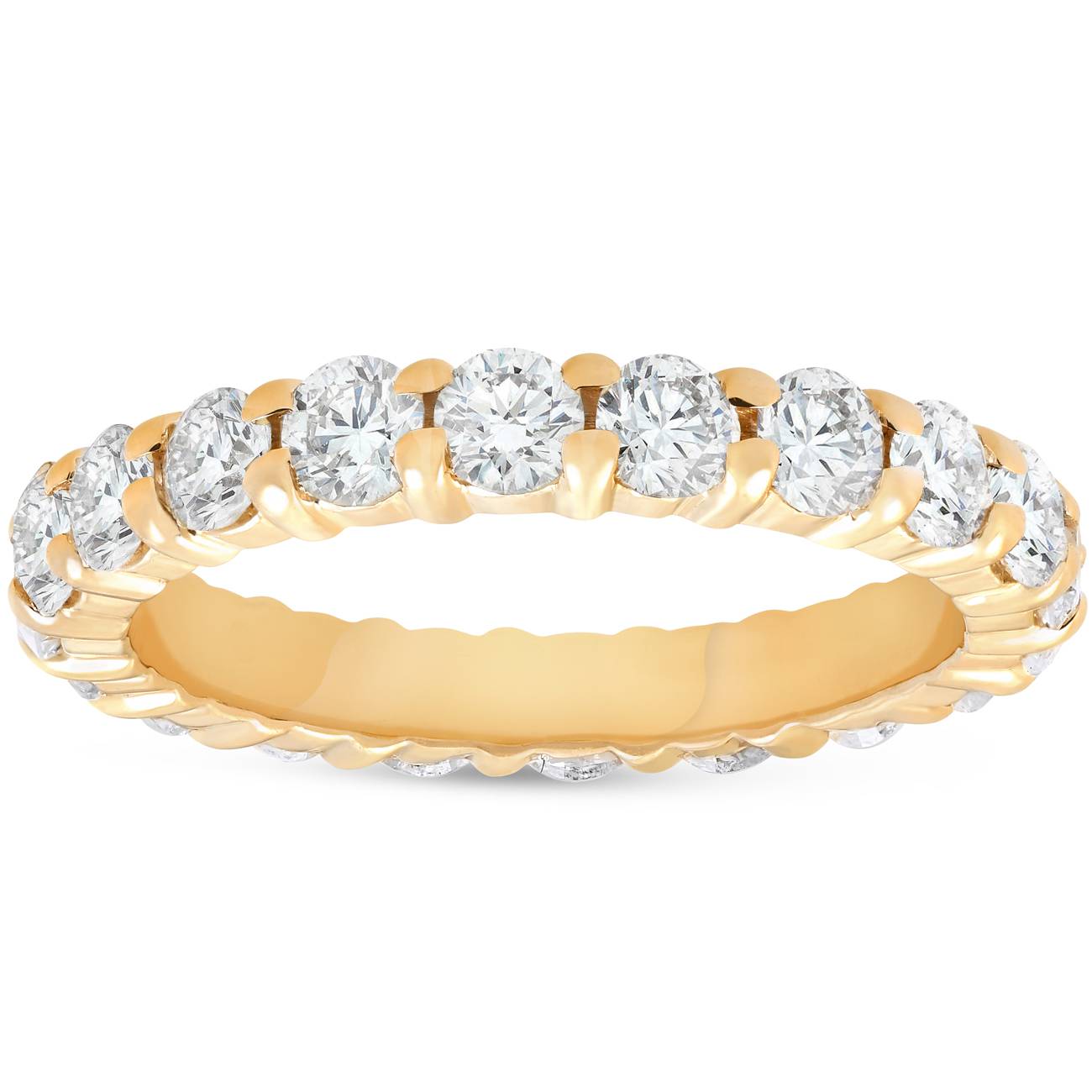 2 CT Prong Diamond Eternity Ring 14K Yellow Gold