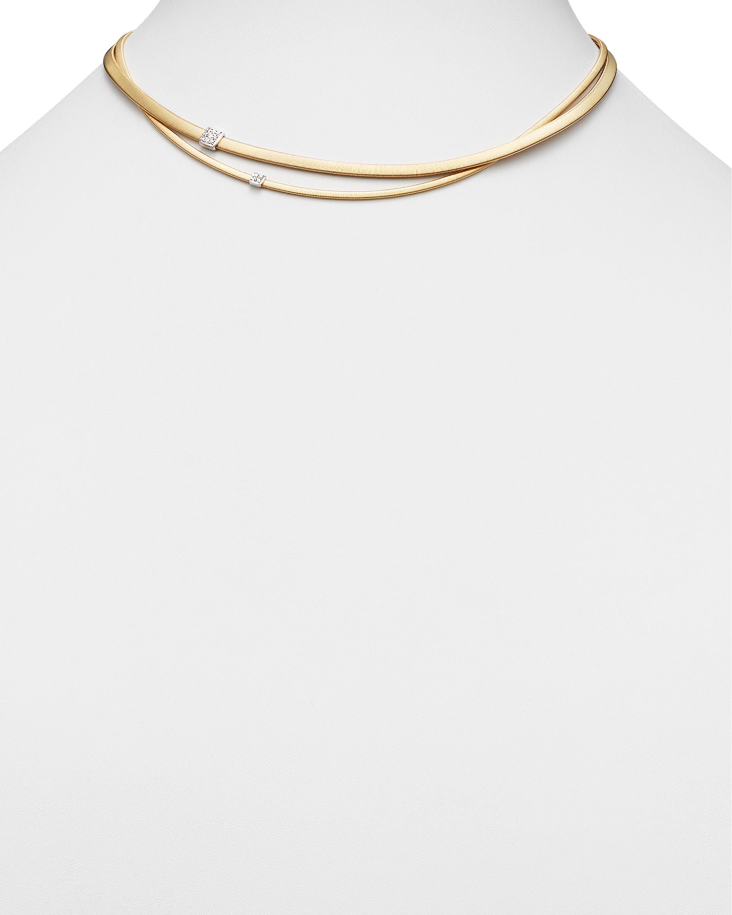 18K Yellow Gold Masai Two Strand Diamond Necklace, 17'