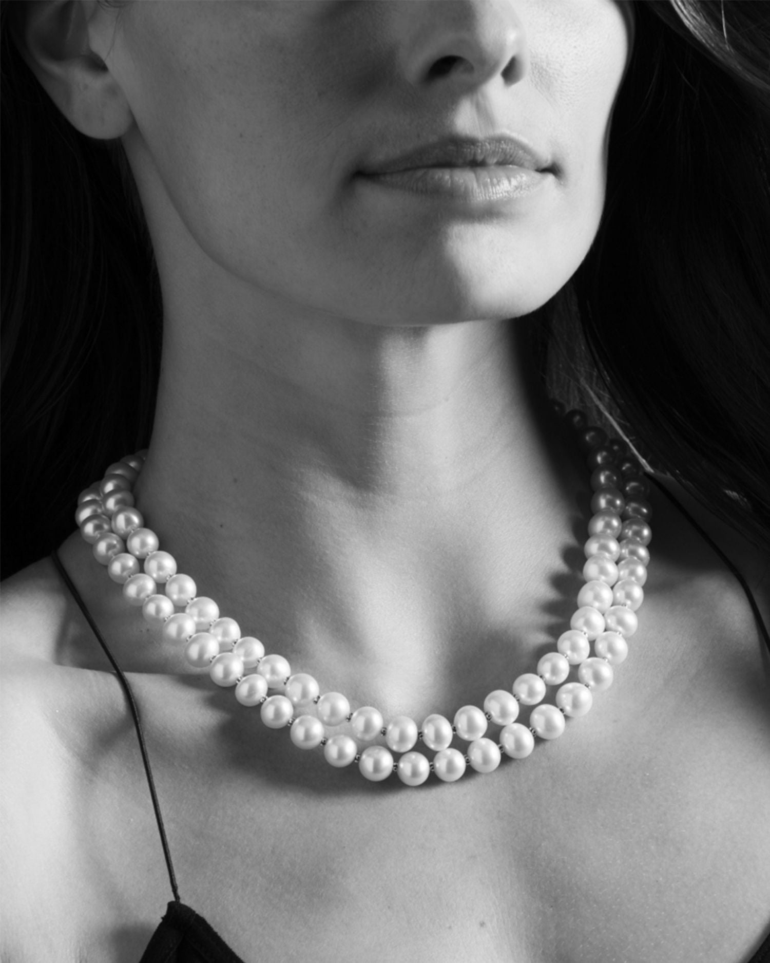 Sterling Silver Luna Cultured Freshwater Pearl Double Strand Necklace, 18"