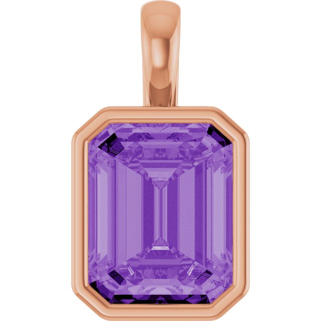 Lab-grown Diamond Pendant in 14K Rose Gold