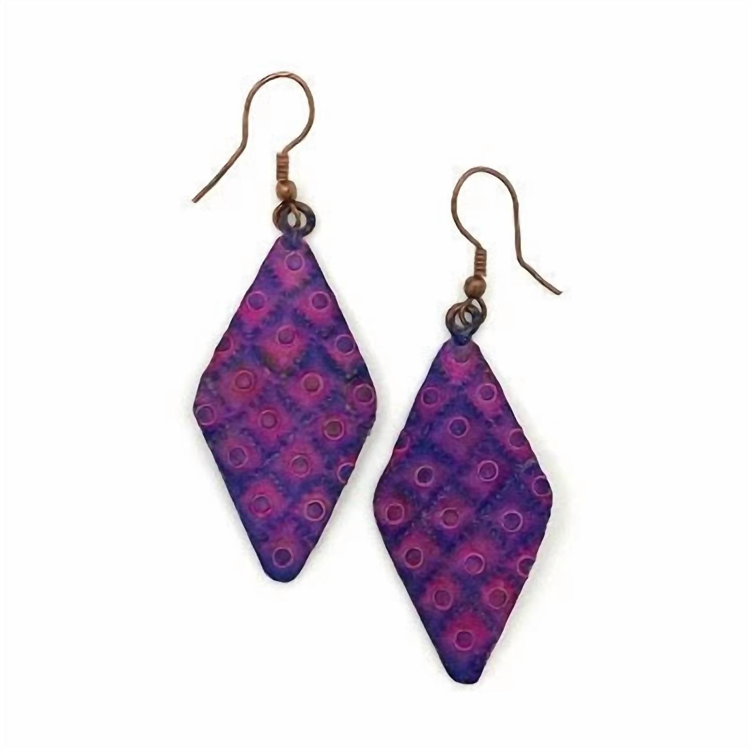 Women's Geo Copper Earrings In Purple
