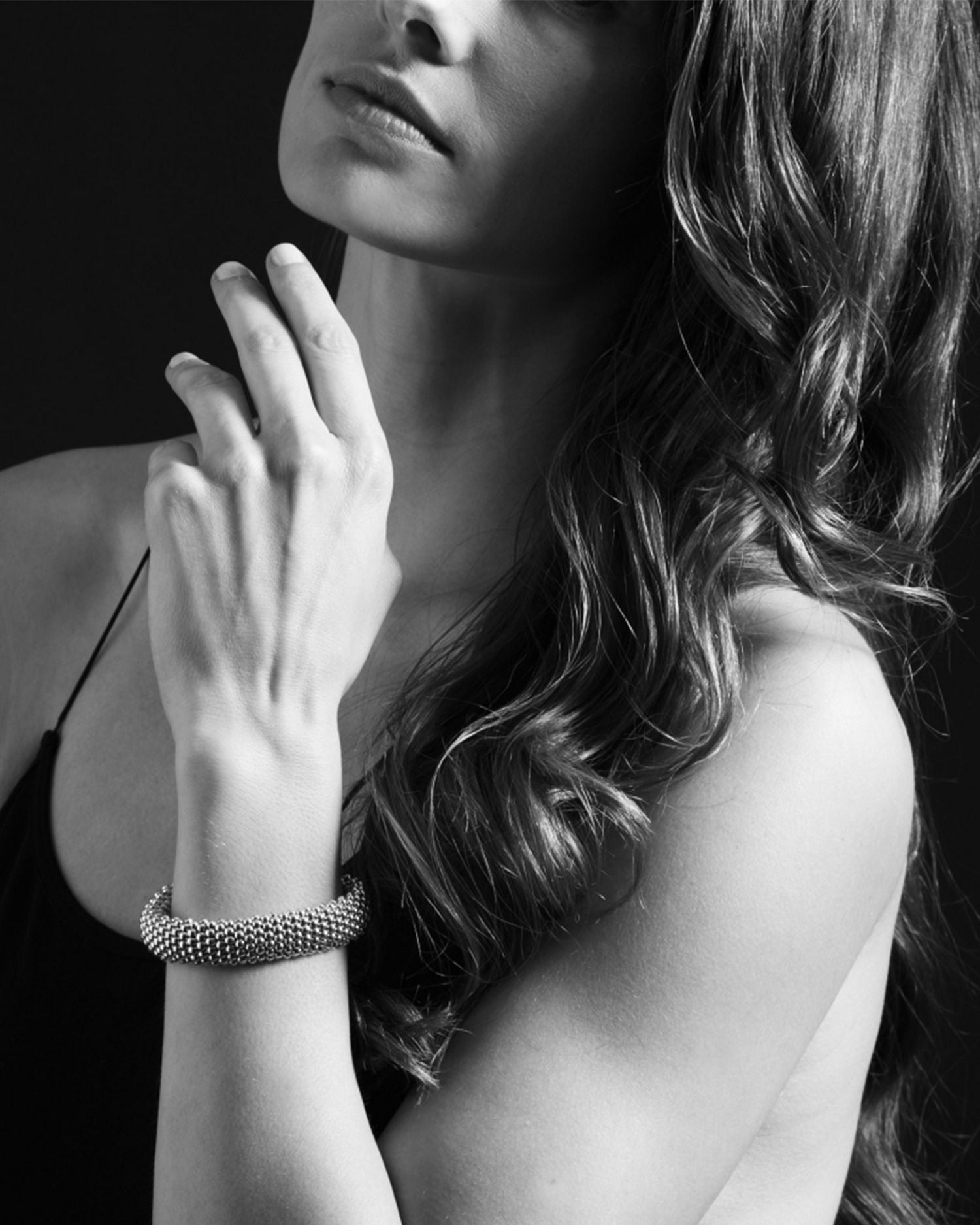 Sterling Silver Caviar Oval Link Bracelet