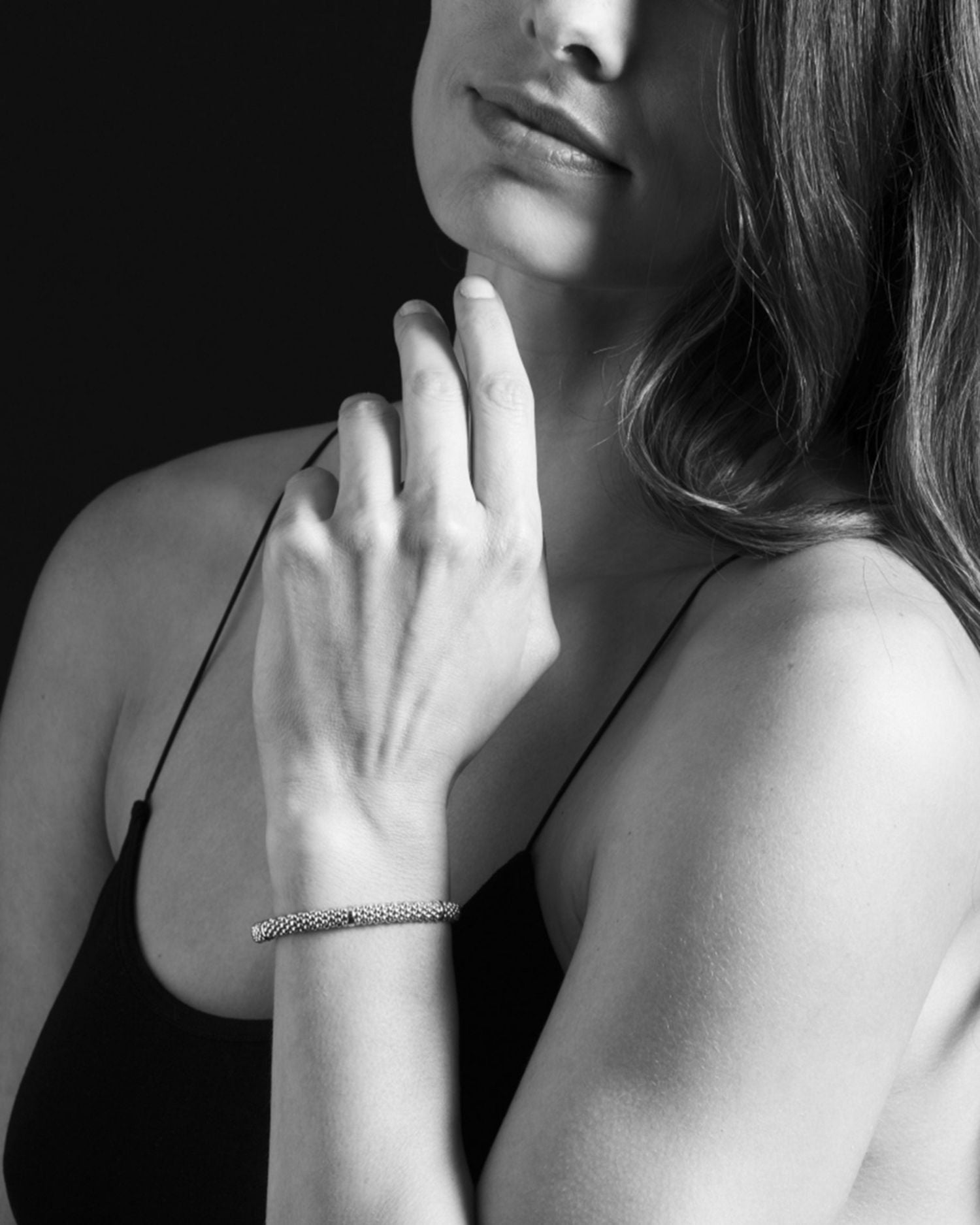 18K Yellow Gold and Sterling Silver Petite Oval Rope Bracelet