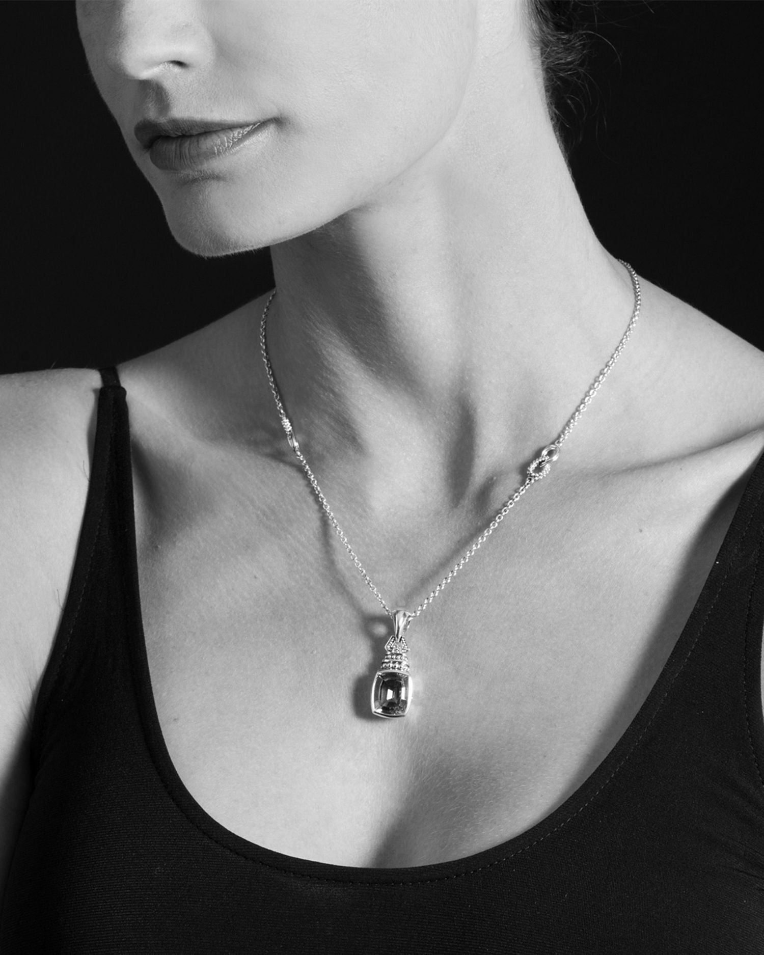 18K Gold and Sterling Silver Caviar Color Gemstone Pendants