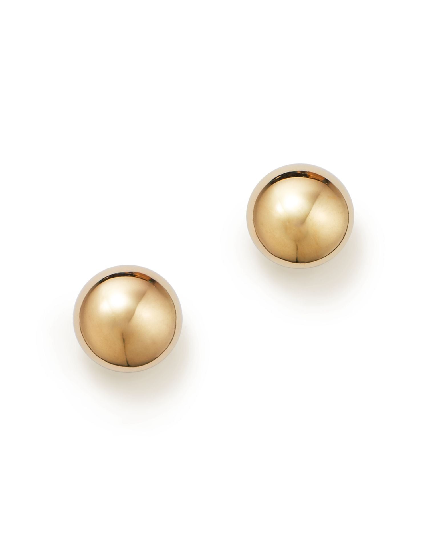 14K Yellow Gold Flat Ball Stud Earrings - Exclusive