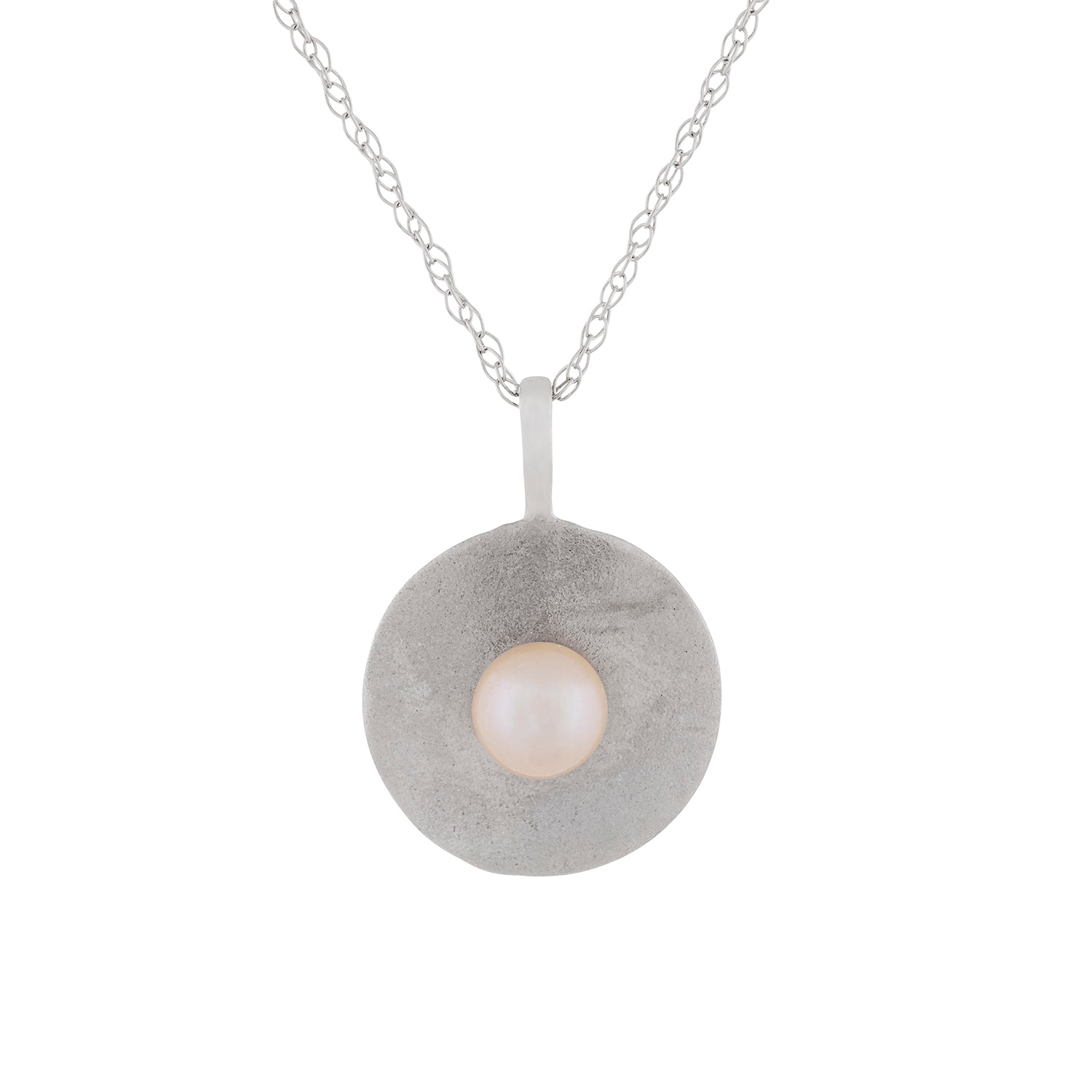 14k White Gold Pearl Pendant