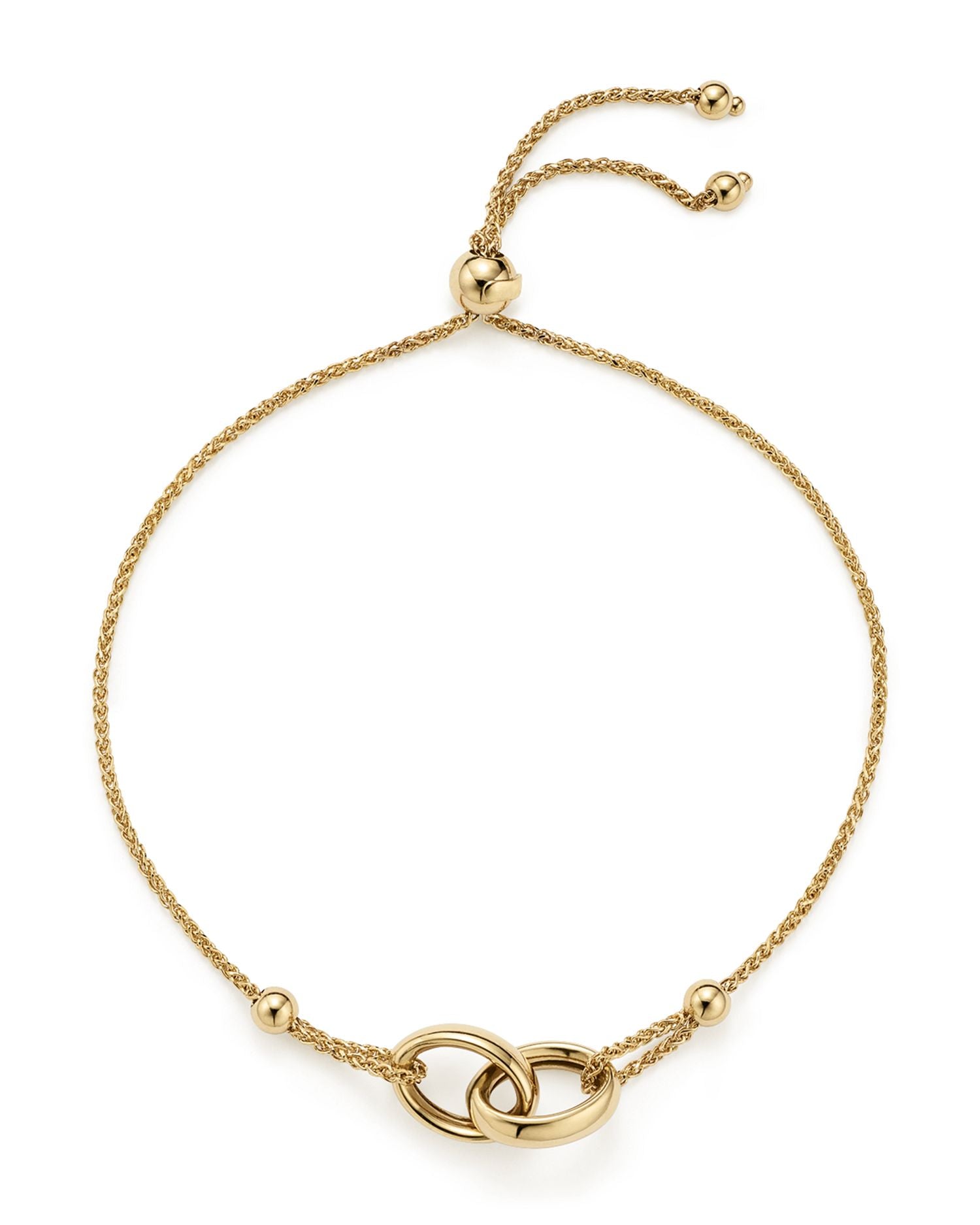 14K Yellow Gold Double Oval Wheat Chain Bracelet - Exclusive