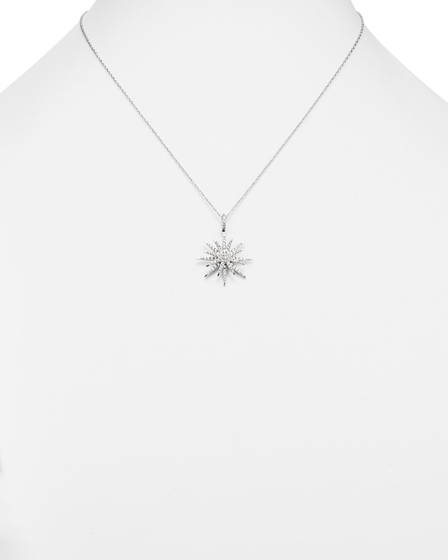 Diamond Starburst Pendant Necklace in 14K White Gold, 0.55 ct. t.w. - Exclusive