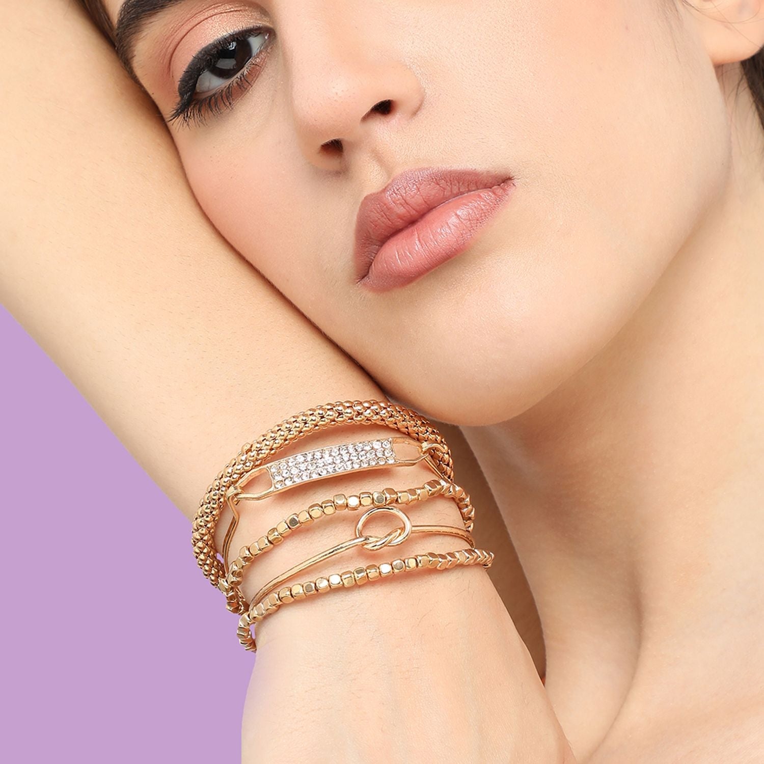 Gold Plated Designer Stone Casual Bracelet For Women