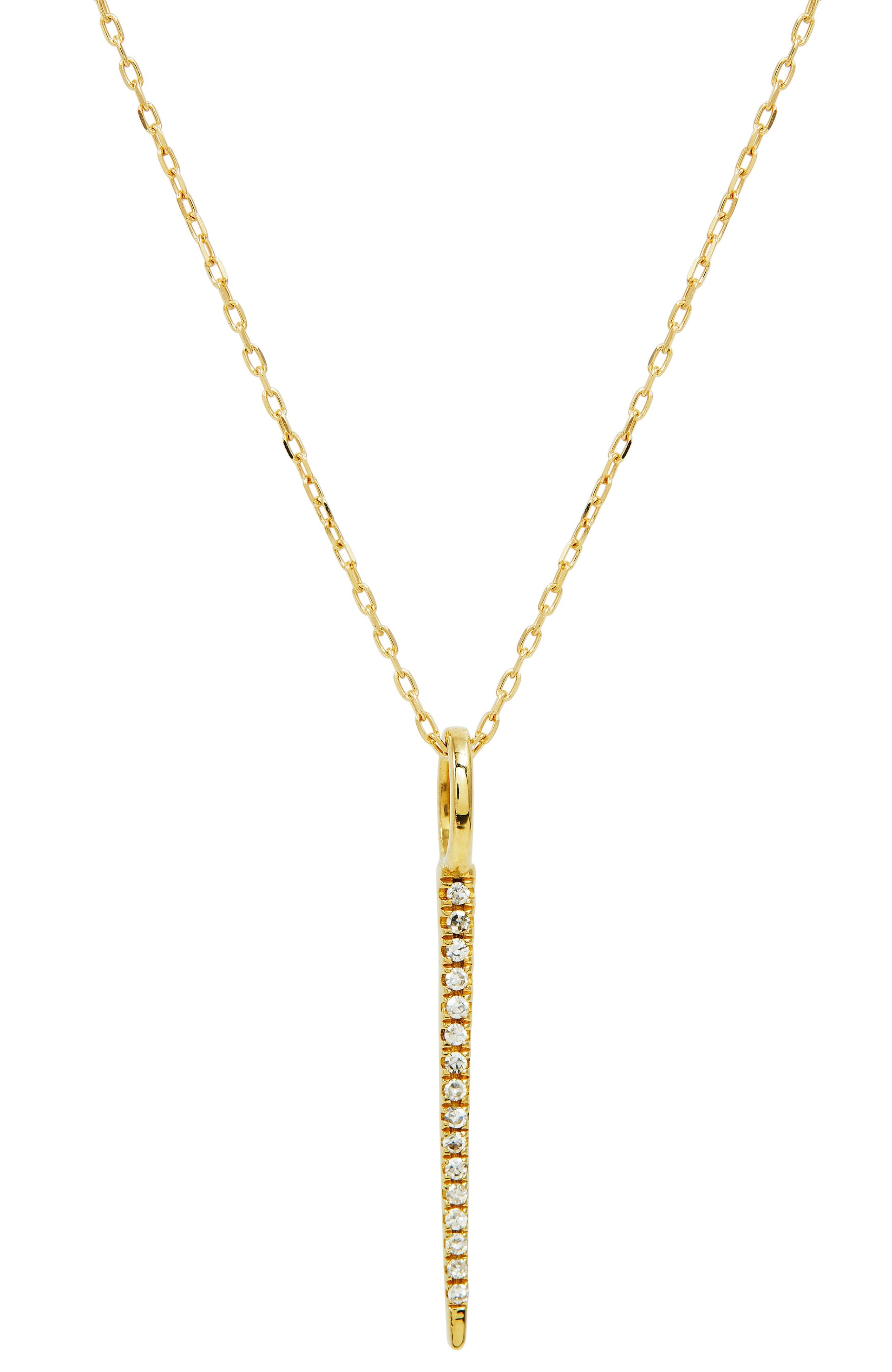 14KT GOLD 0.03TCW DIAMOND SPIKE NECKLACE