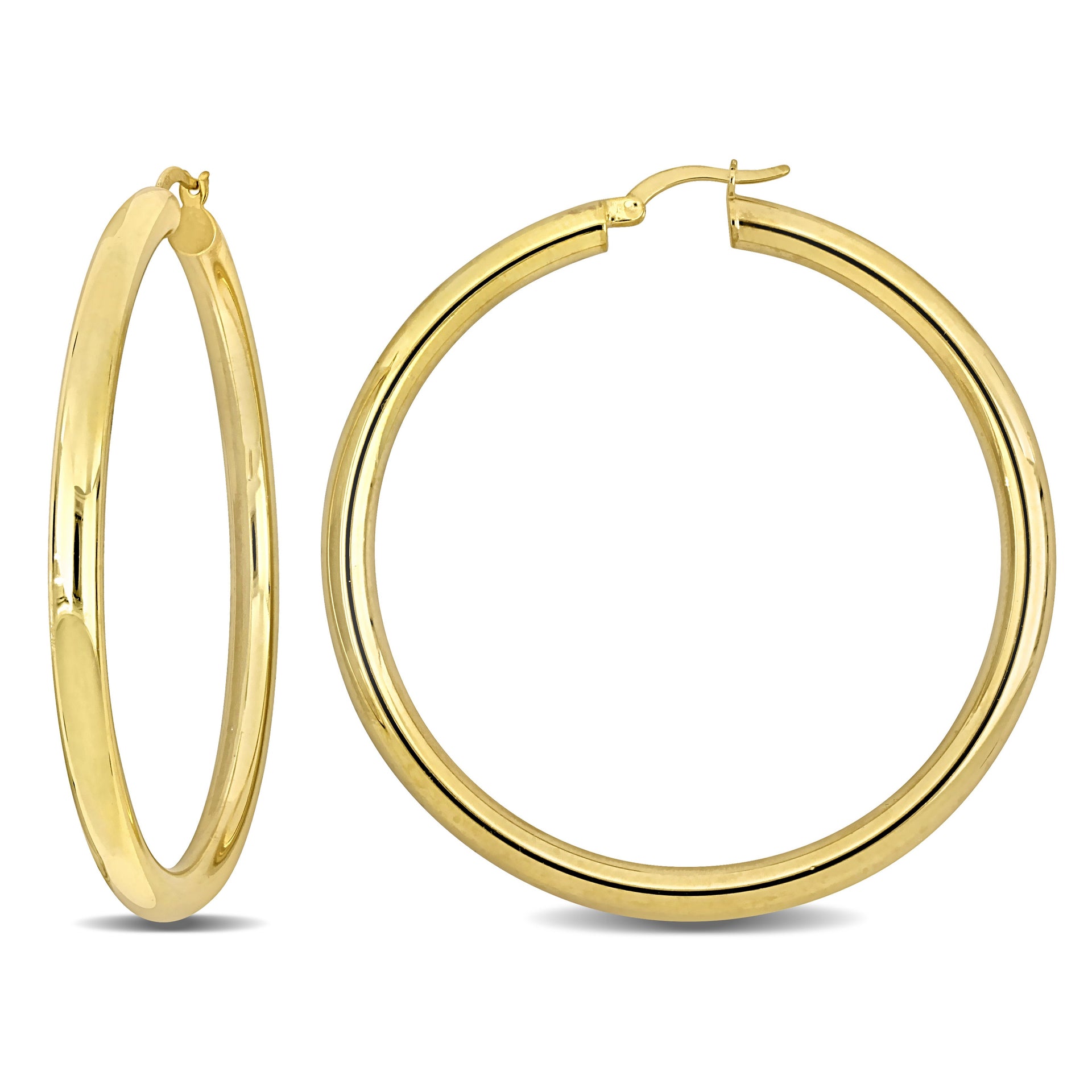 58x4mm Hoop Earrings in Yellow Plated Silver