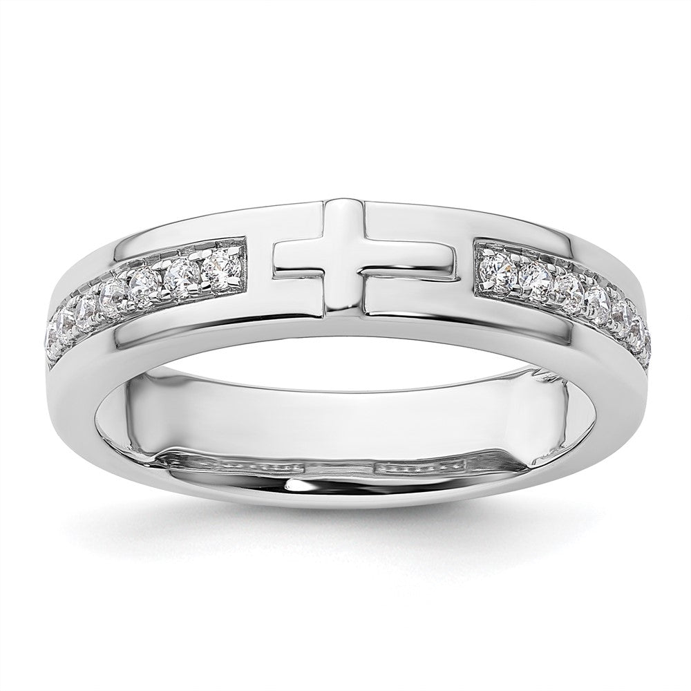 14k White Gold Lab Grown Diamond Wedding Band Ring 1/4ct Clarity- VS Color- G-H