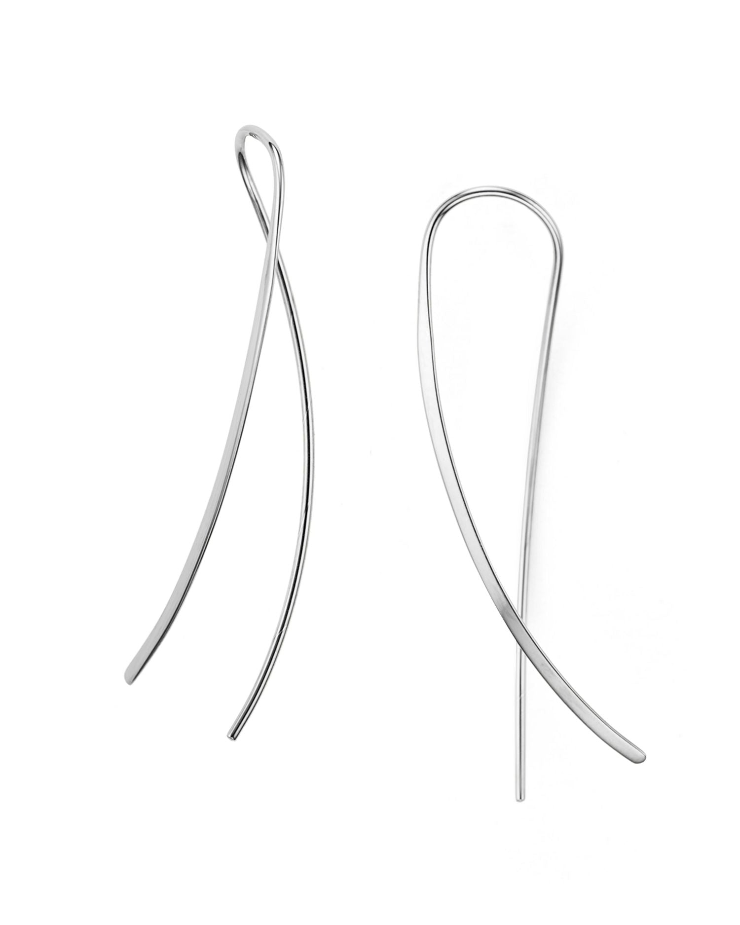 Sterling Silver Crossover Sweep Drop Earrings - Exclusive