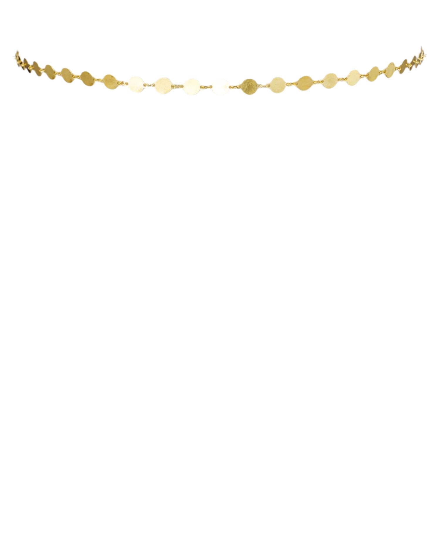 18K Gold-Plated Sterling Silver Disc Choker Necklace, 12"