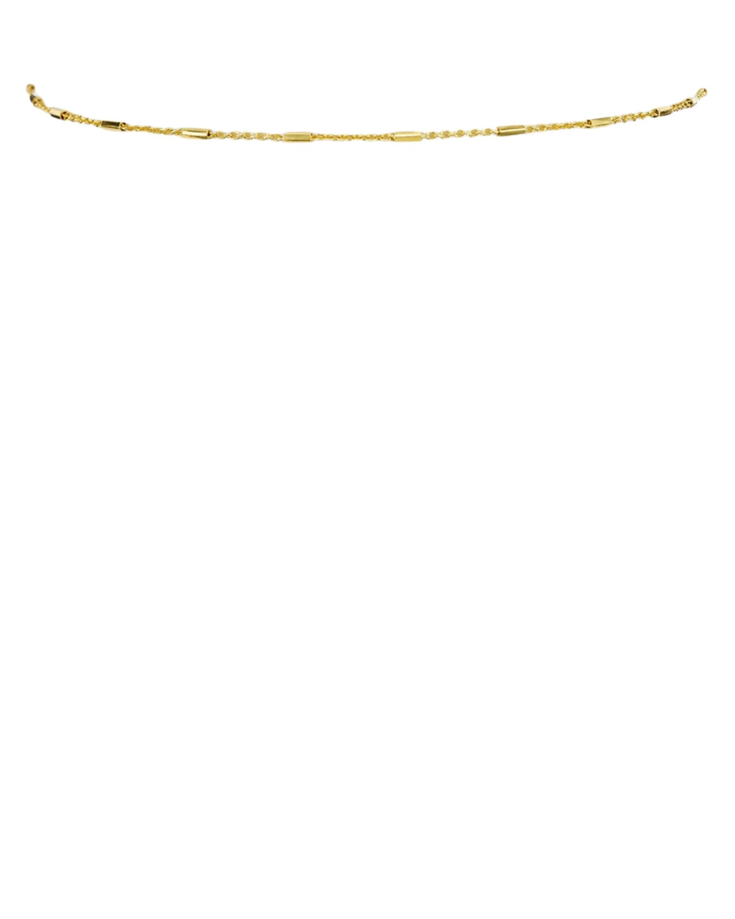 Bar and Chain Choker Necklace, 12'