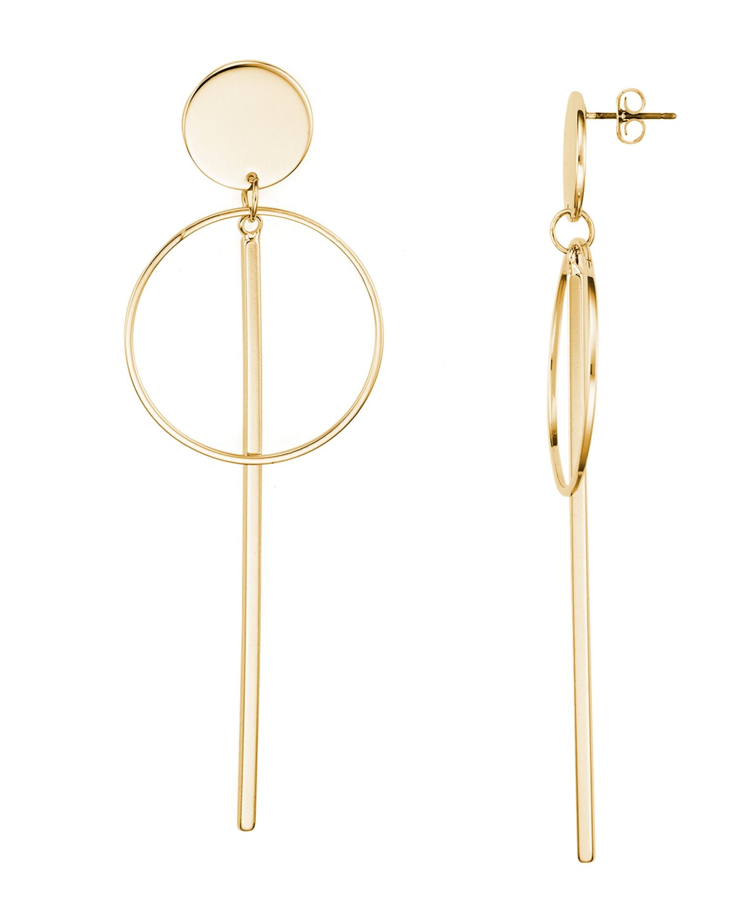 Disc, Circle and Bar Drop Earrings - Exclusive